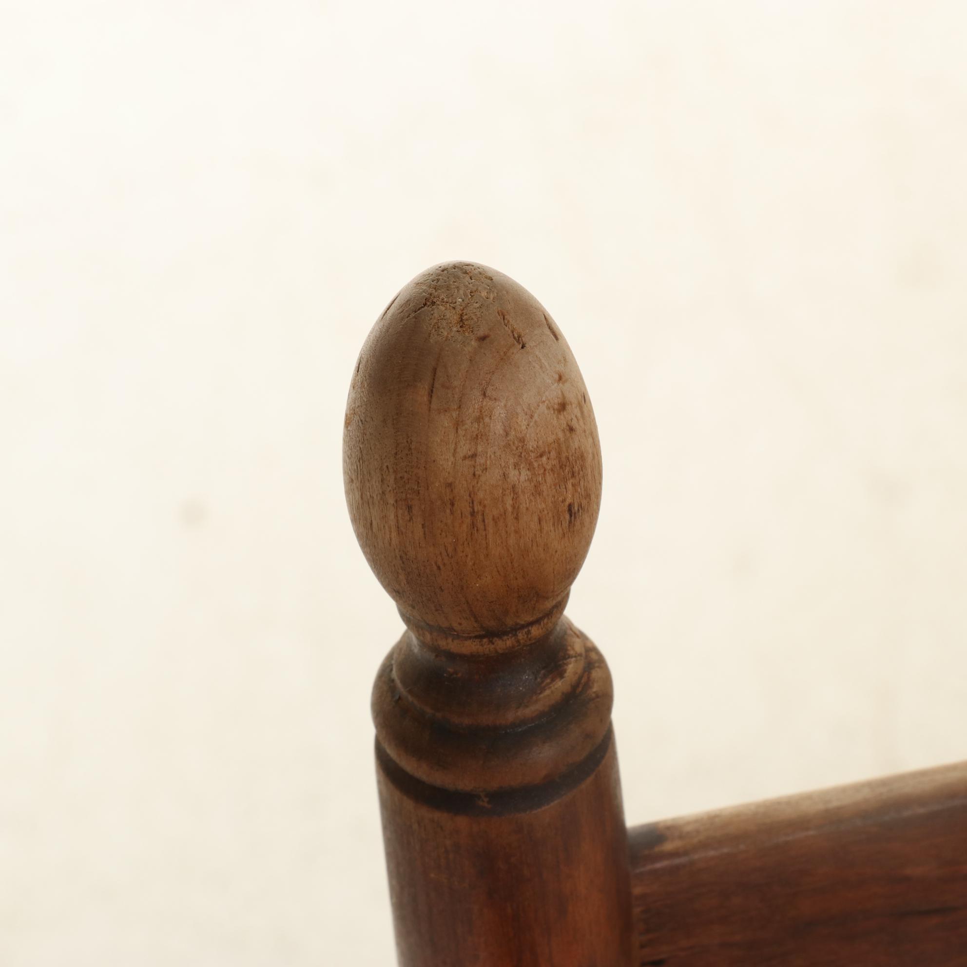 Lancashire Hardwood and Rush Seat Armchair, 19th Century