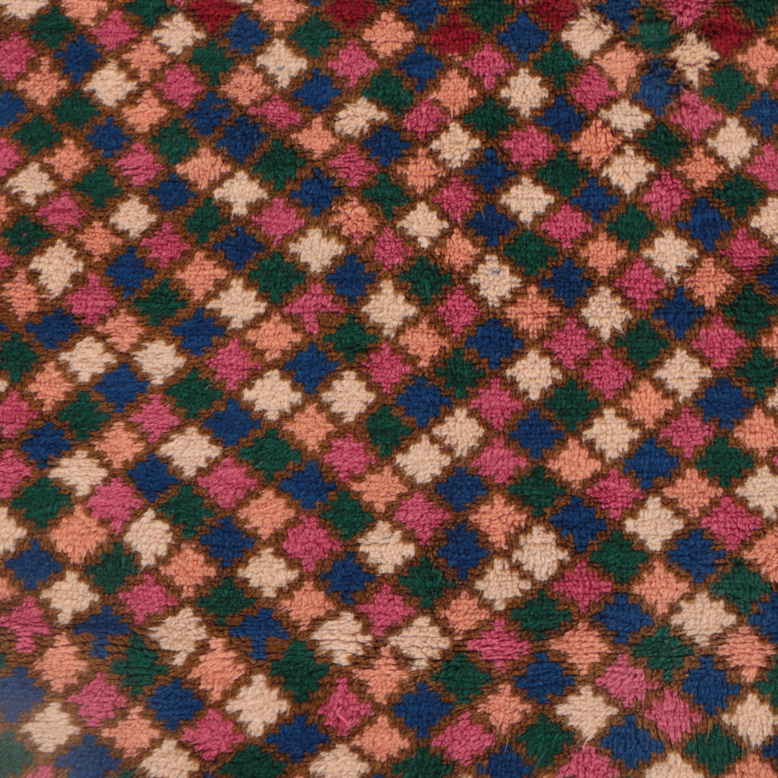 3'6 x 3'10 Hand-Knotted Afghan Baluch Accent Rug