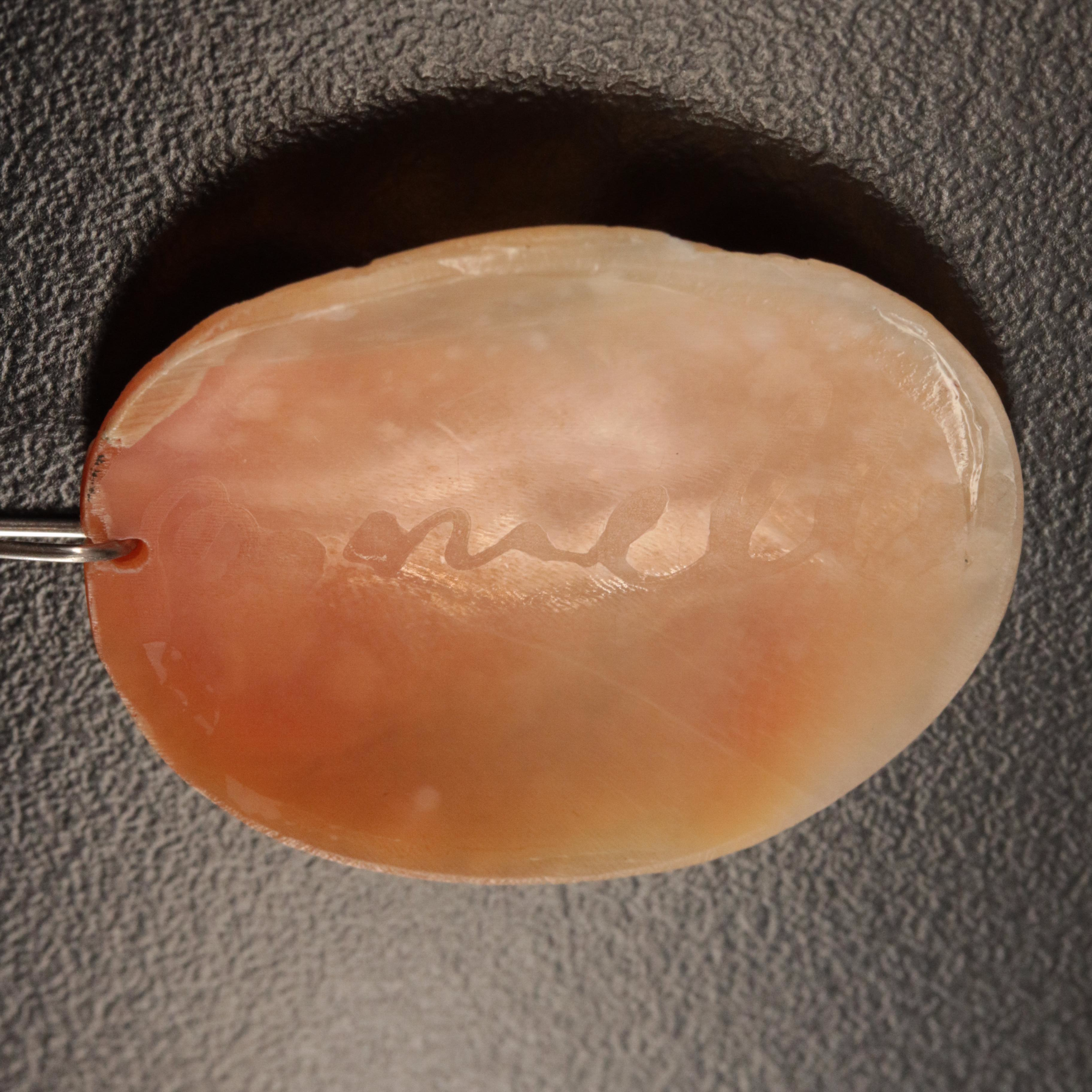 Shell Cameo Pendant with Platinum Bail