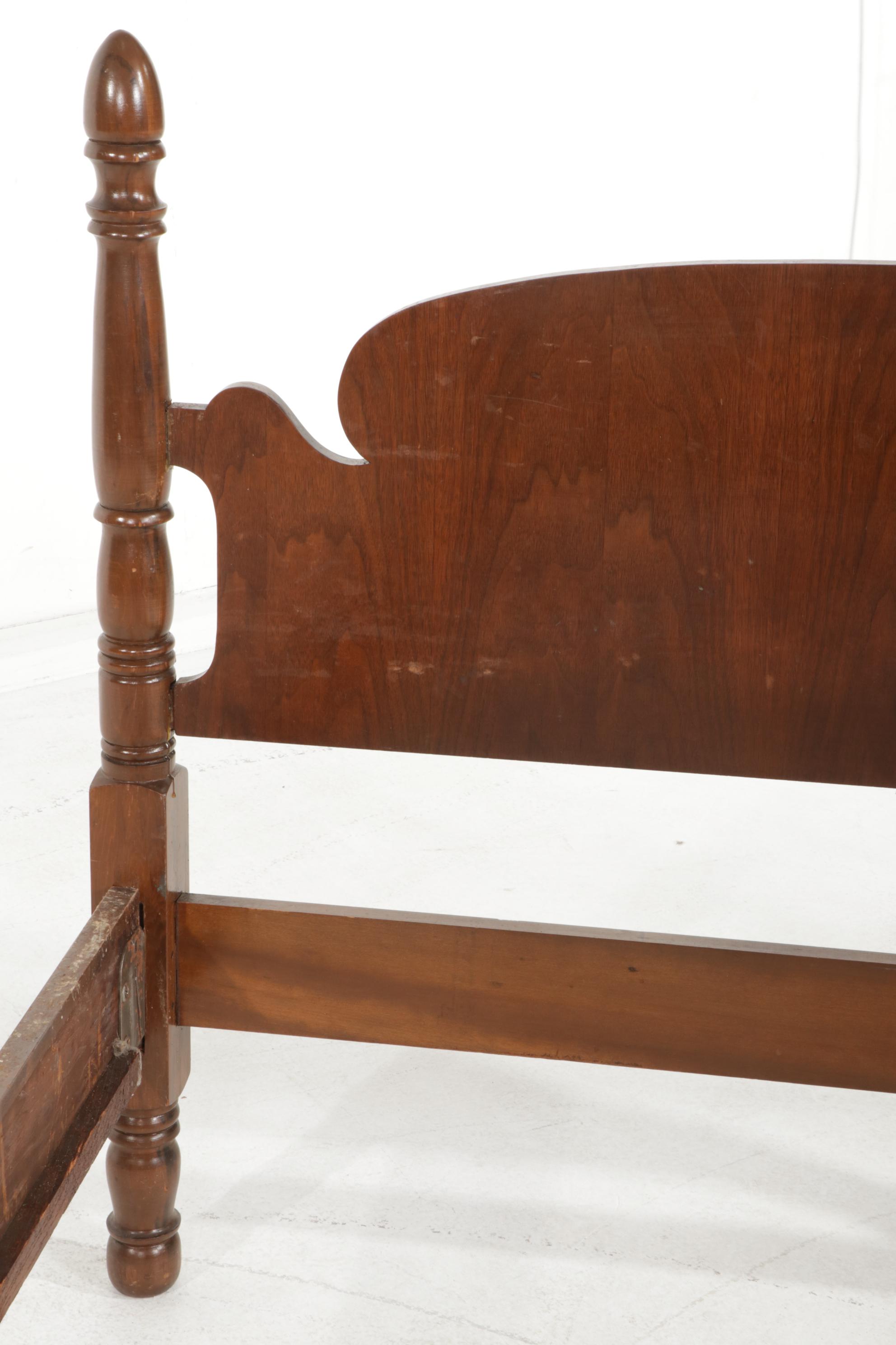 Federal Style Mahogany Finish Full Bed Frame