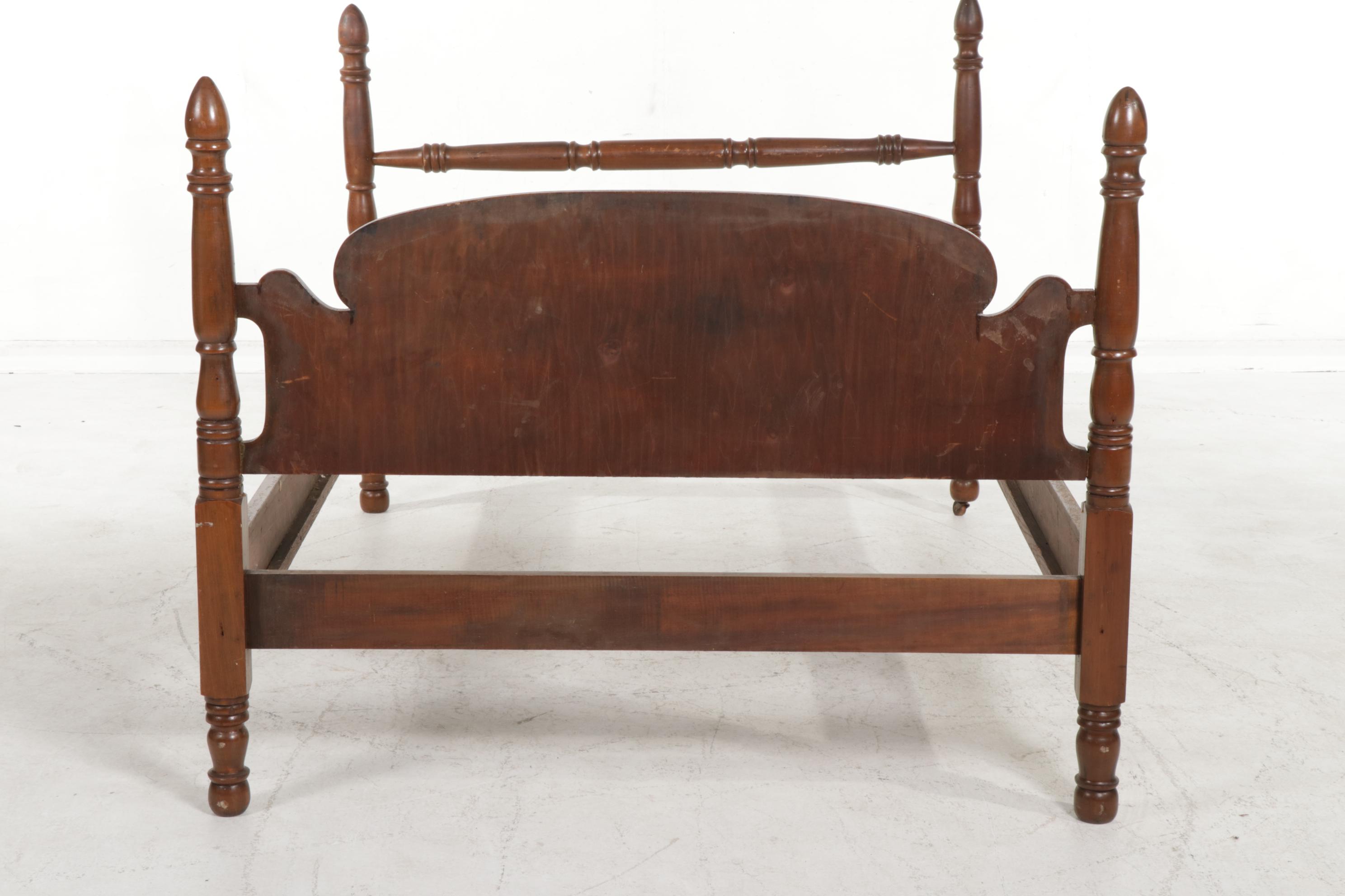Federal Style Mahogany Finish Full Bed Frame