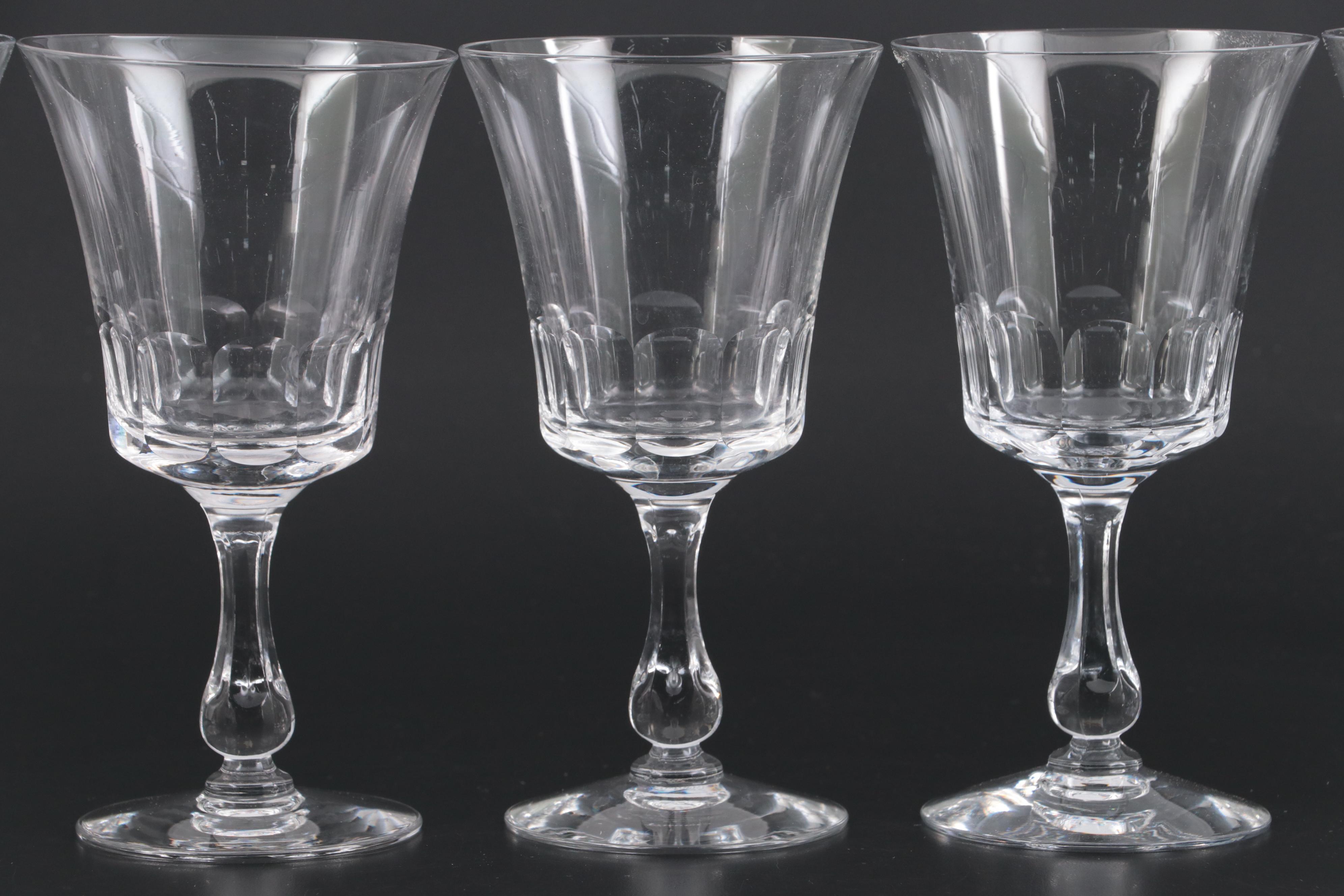 Fostoria "Georgian" Clear Glass Water Goblets, Mid to Late 20th Century