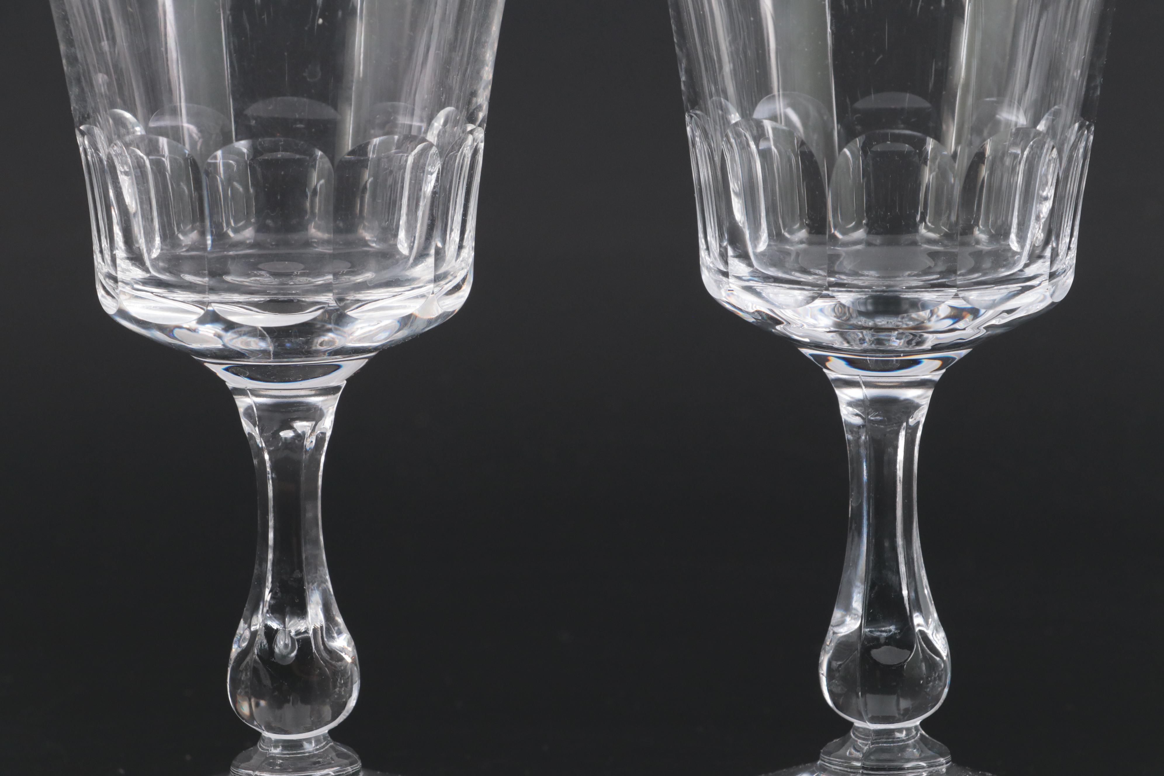 Fostoria "Georgian" Clear Glass Water Goblets, Mid to Late 20th Century