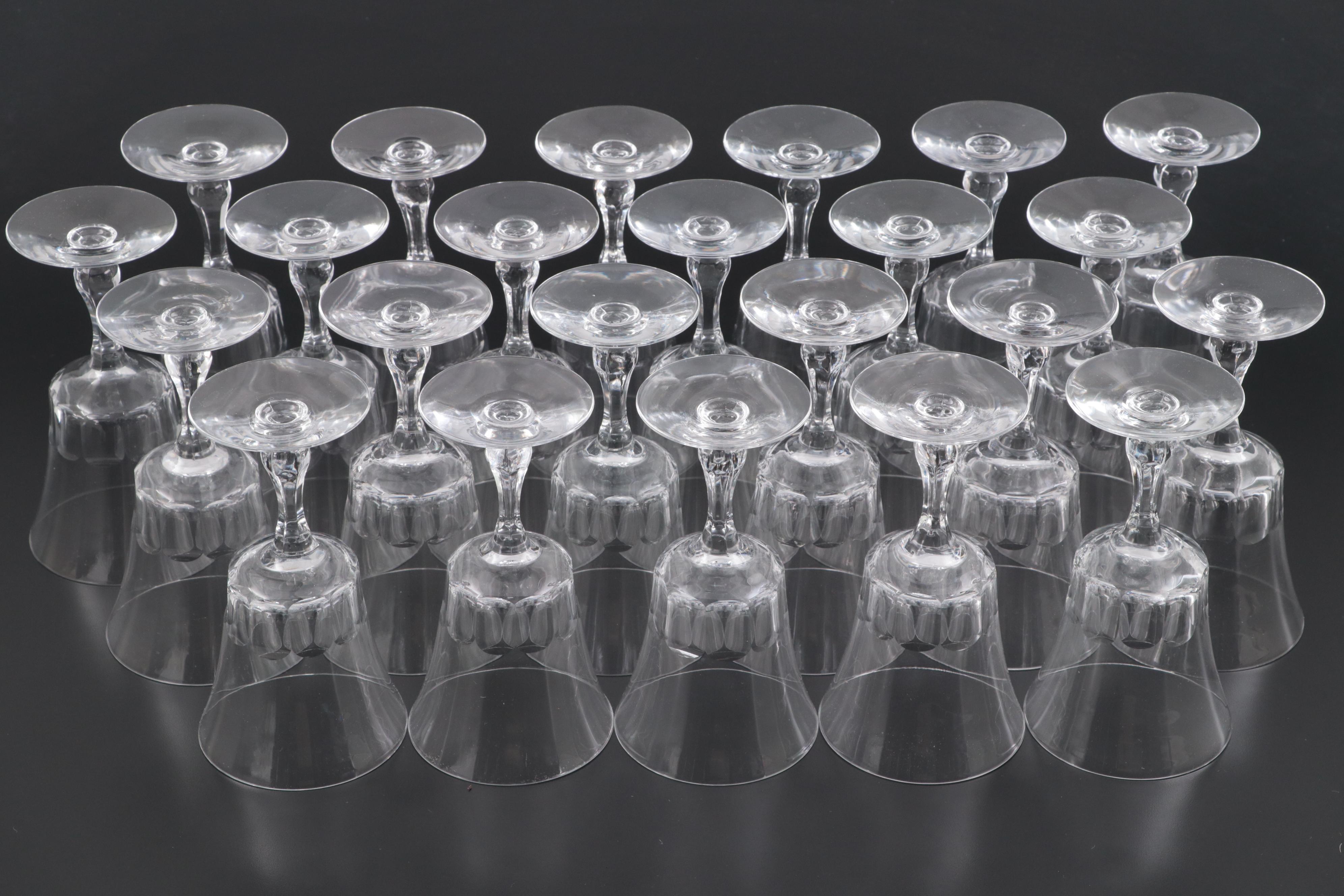 Fostoria "Georgian" Clear Glass Water Goblets, Mid to Late 20th Century