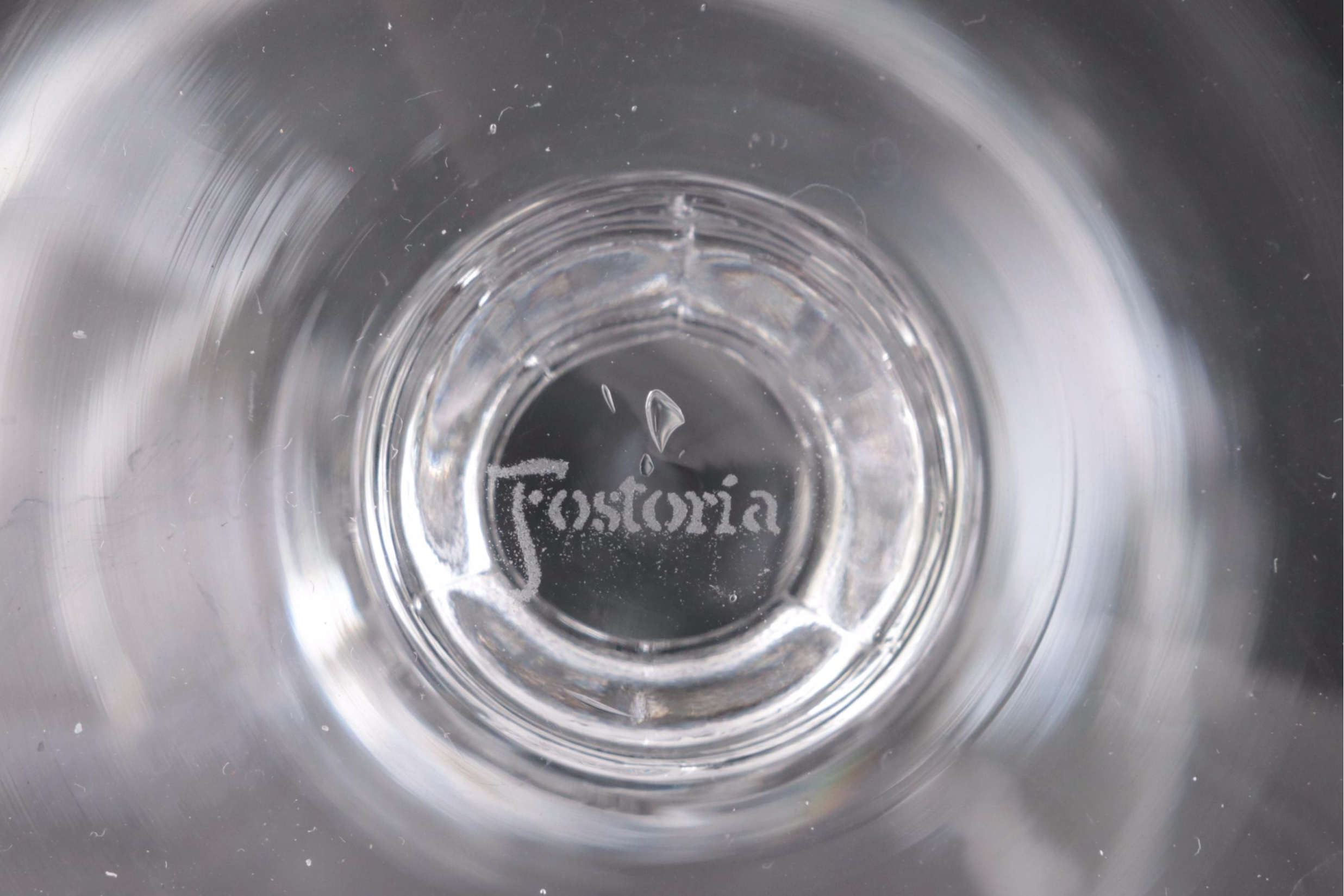 Fostoria "Georgian" Clear Glass Water Goblets, Mid to Late 20th Century