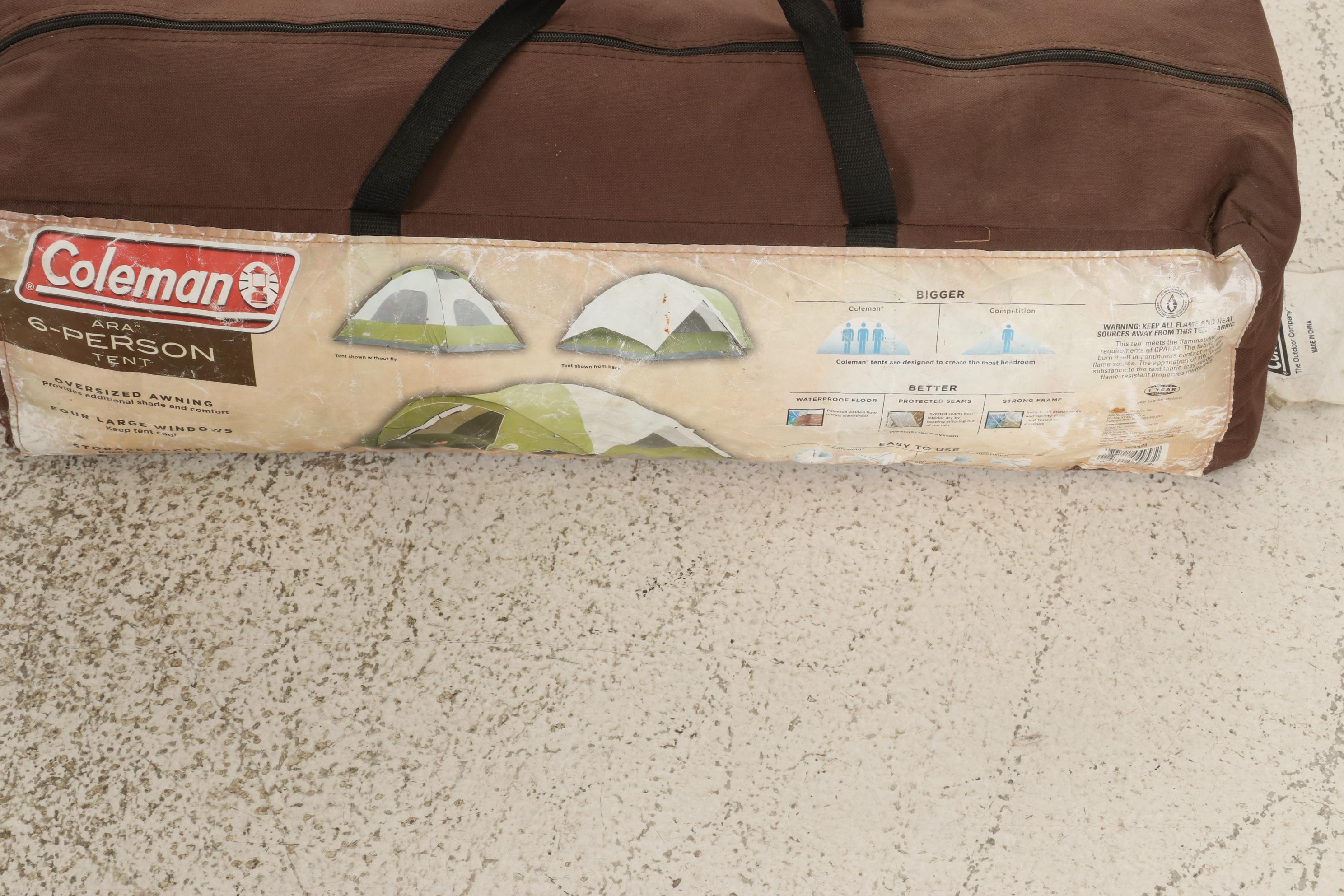 Coleman 10' Canopy With OSU Logo and Other Camping Gear