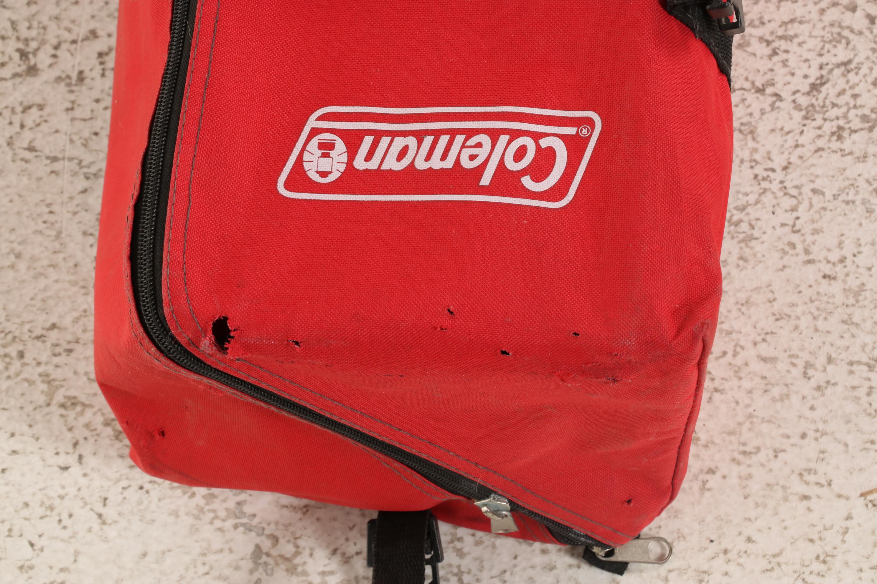 Coleman 10' Canopy With OSU Logo and Other Camping Gear