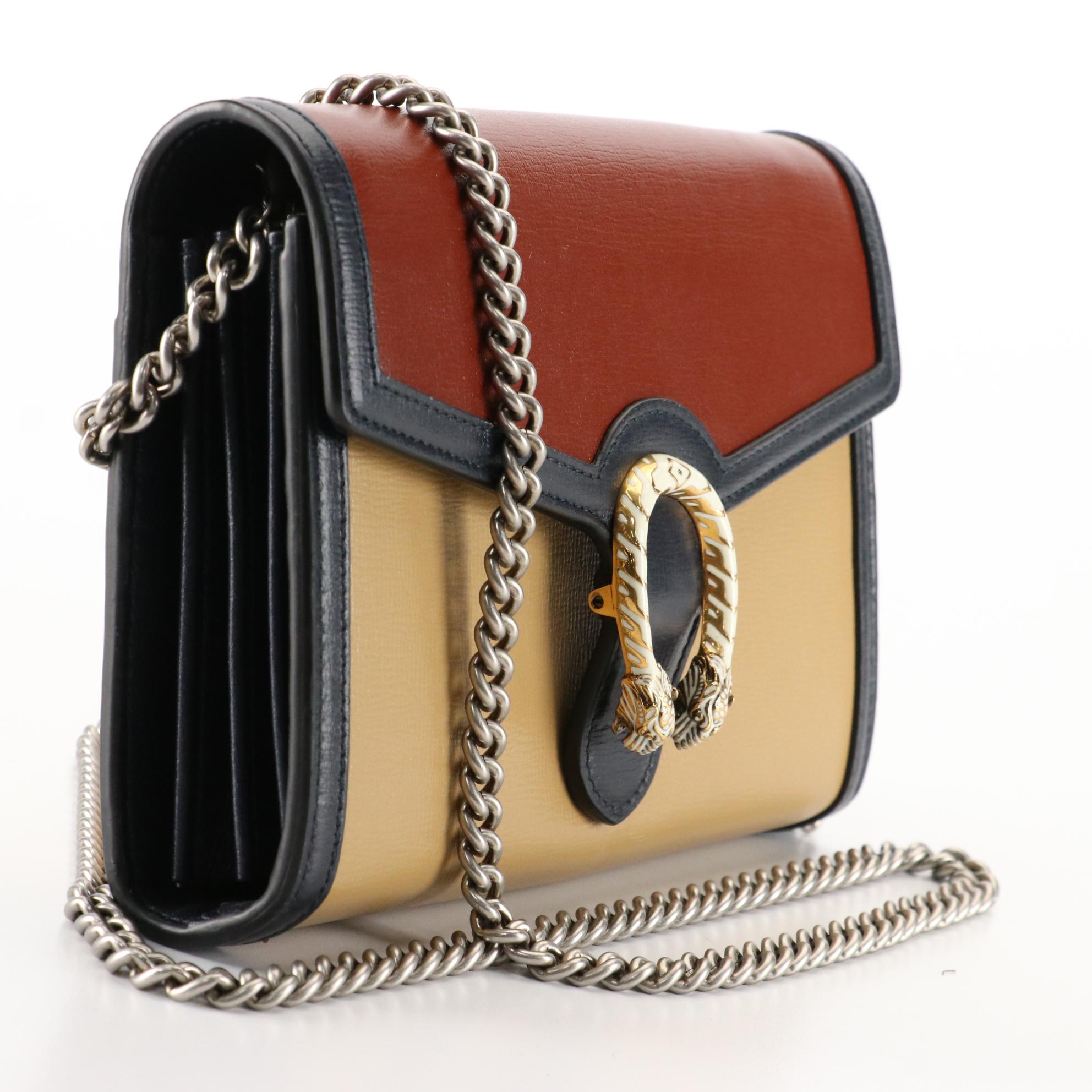 Gucci Dionysus Leather Wallet on Chain