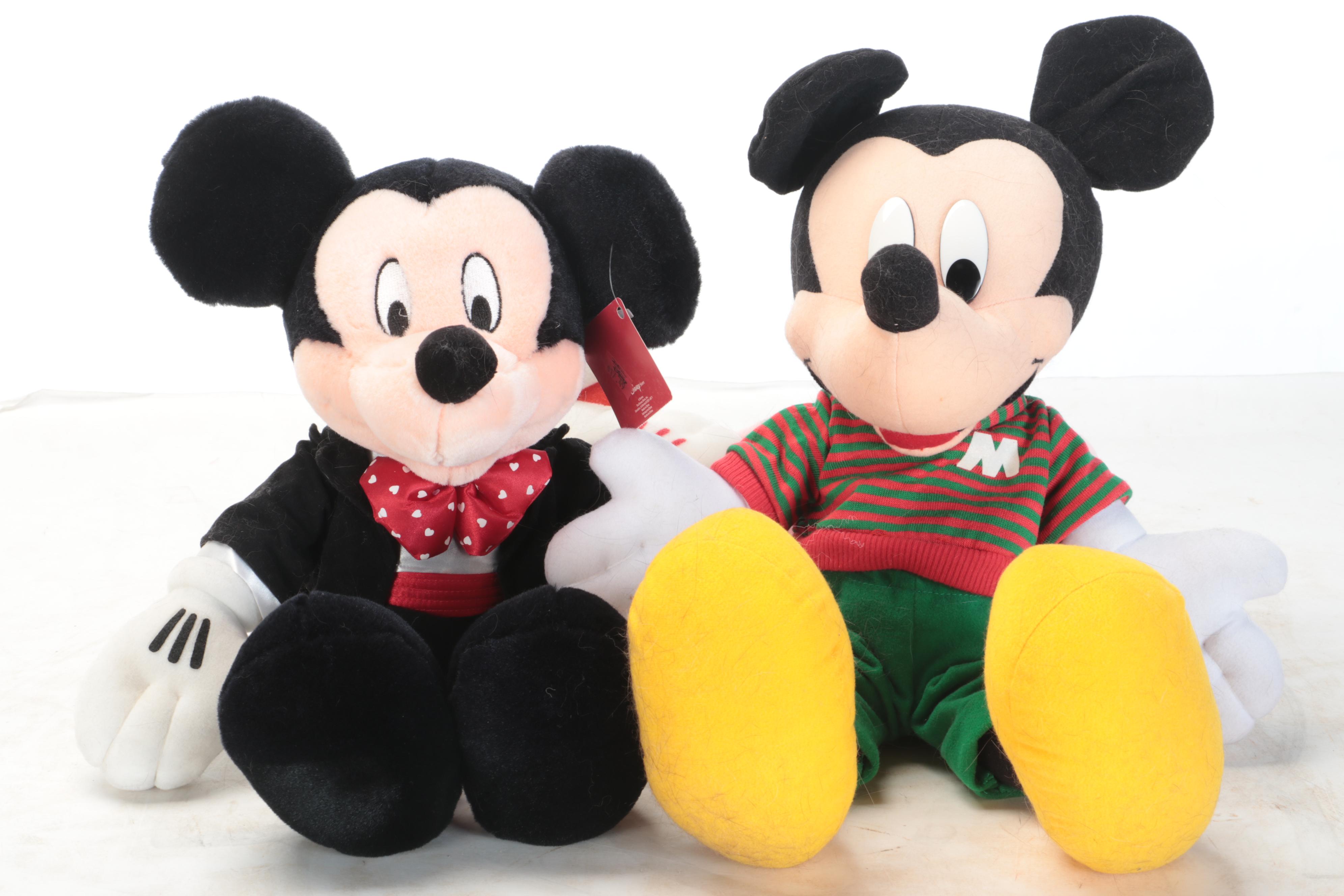 Walt Disney Stuffed Animals Featuring Minnie Mouse and Mickey Mouse
