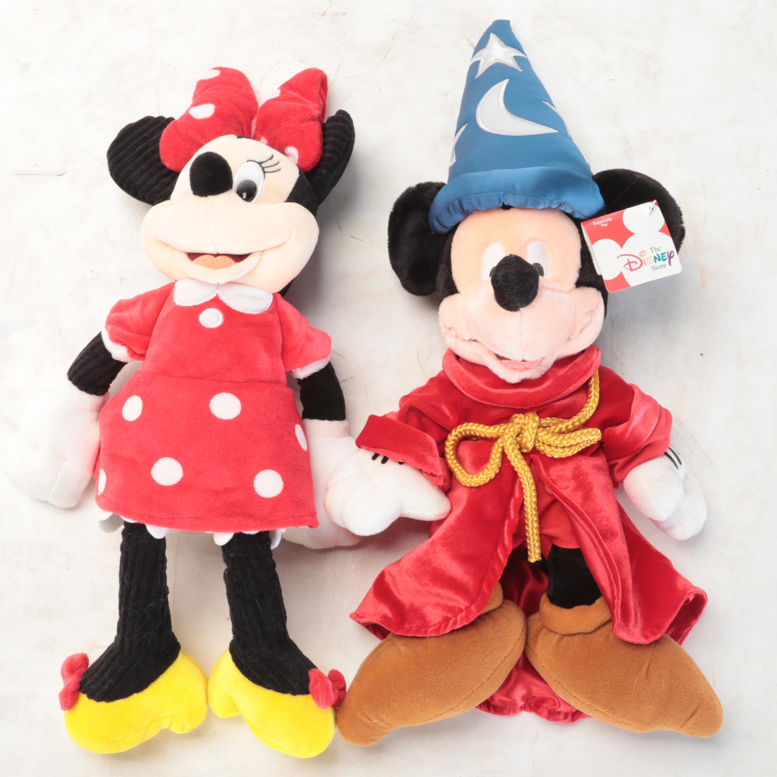 Walt Disney Stuffed Animals Featuring Minnie Mouse and Mickey Mouse