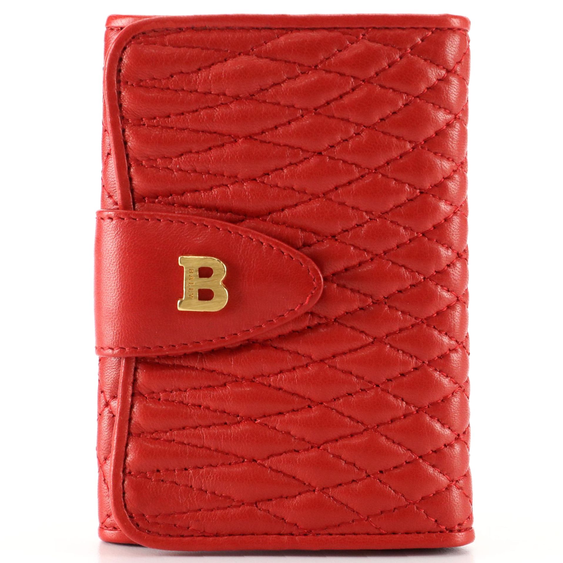 Bally Compact Wallet in Quilted Lambskin