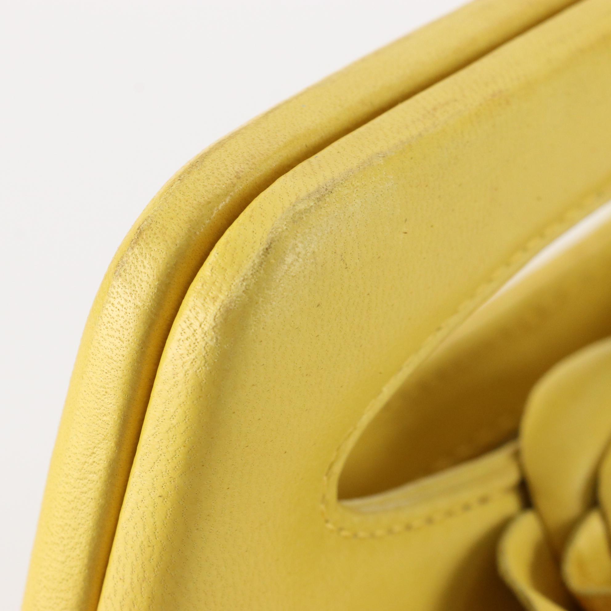 Chanel Camellia Small Clutch Bag in Yellow Lambskin Leather