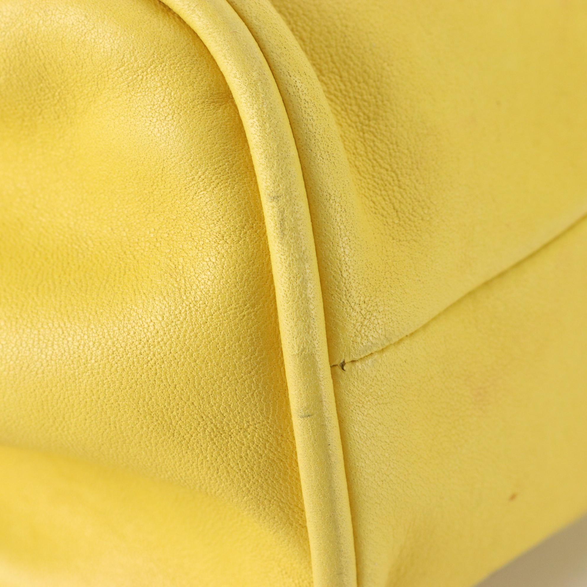Chanel Camellia Small Clutch Bag in Yellow Lambskin Leather