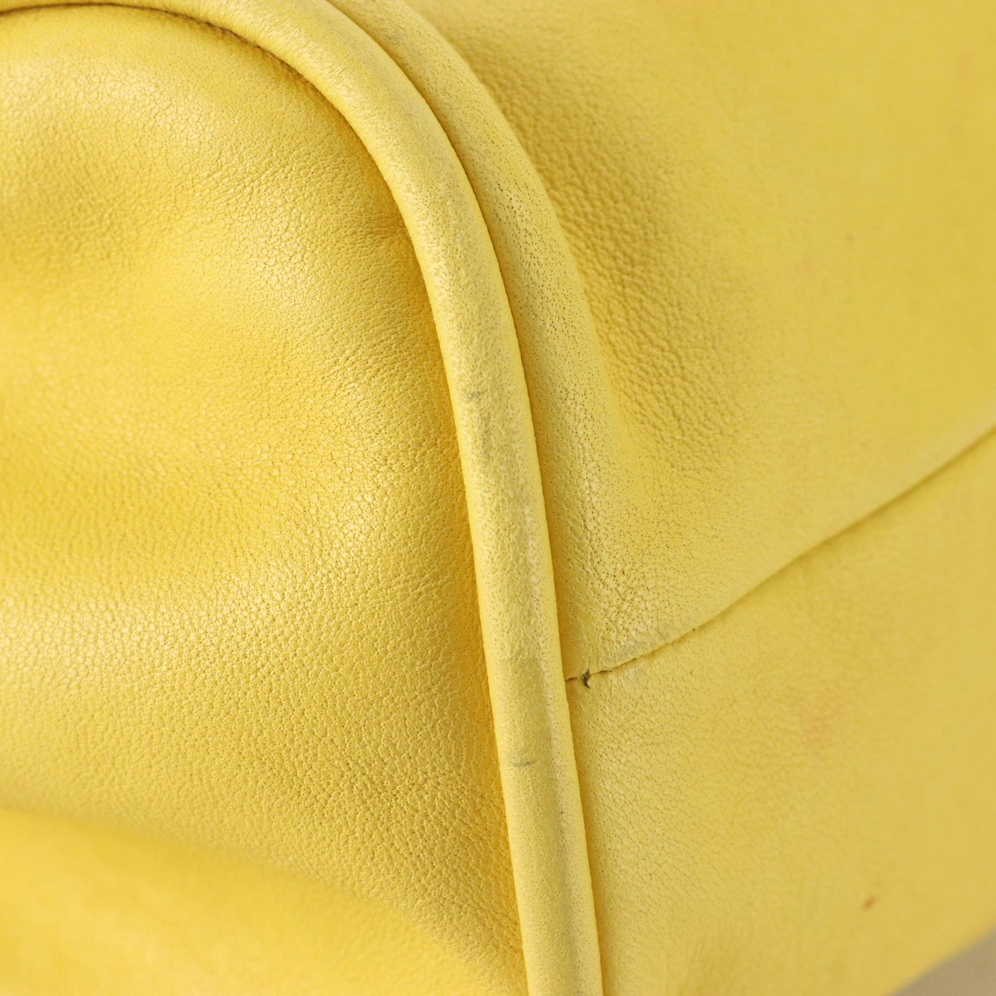Chanel Camellia Small Clutch Bag in Yellow Lambskin Leather