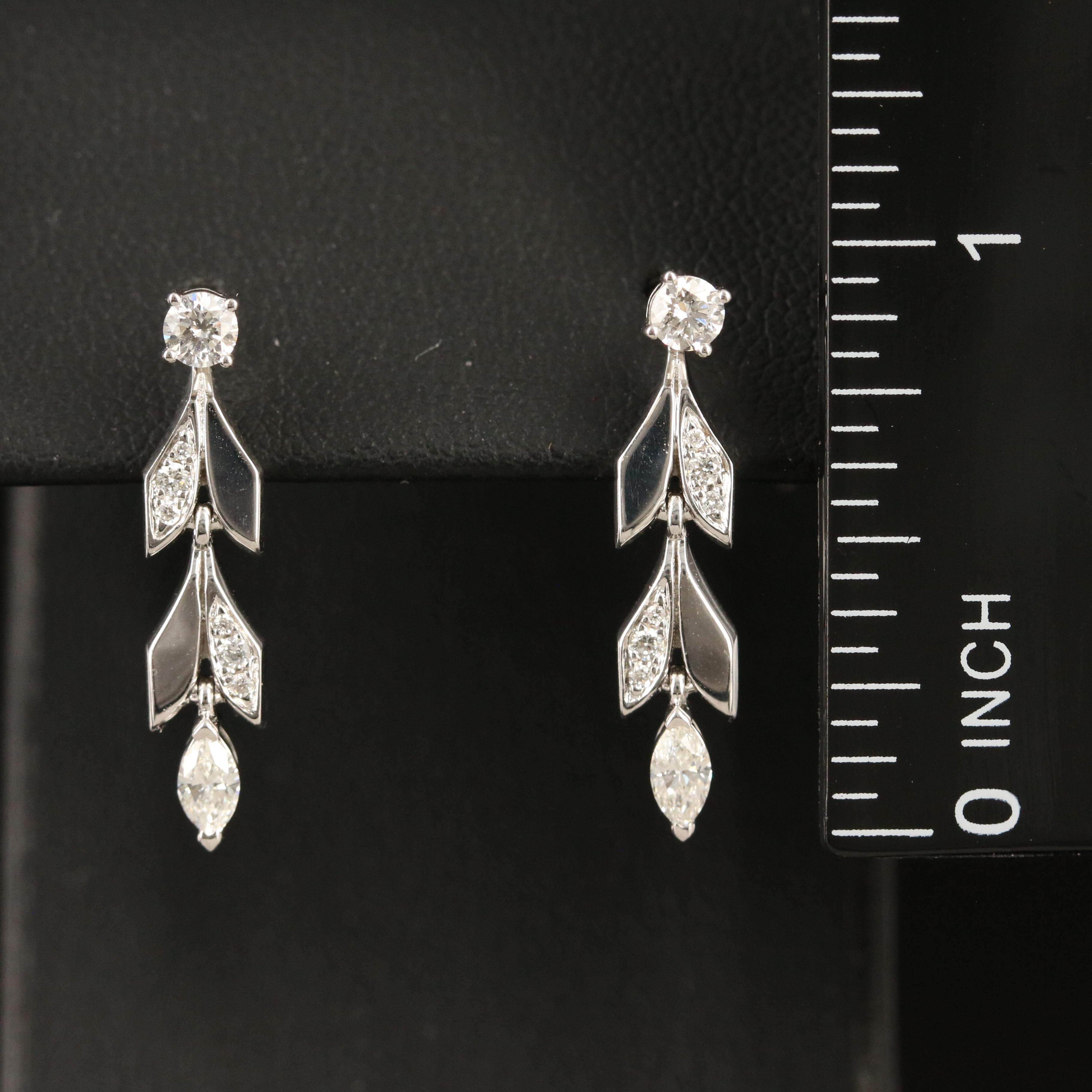 Tiffany & Co. 18K 0.58 CTW Diamond Stud Earrings with Foliate Enhancers