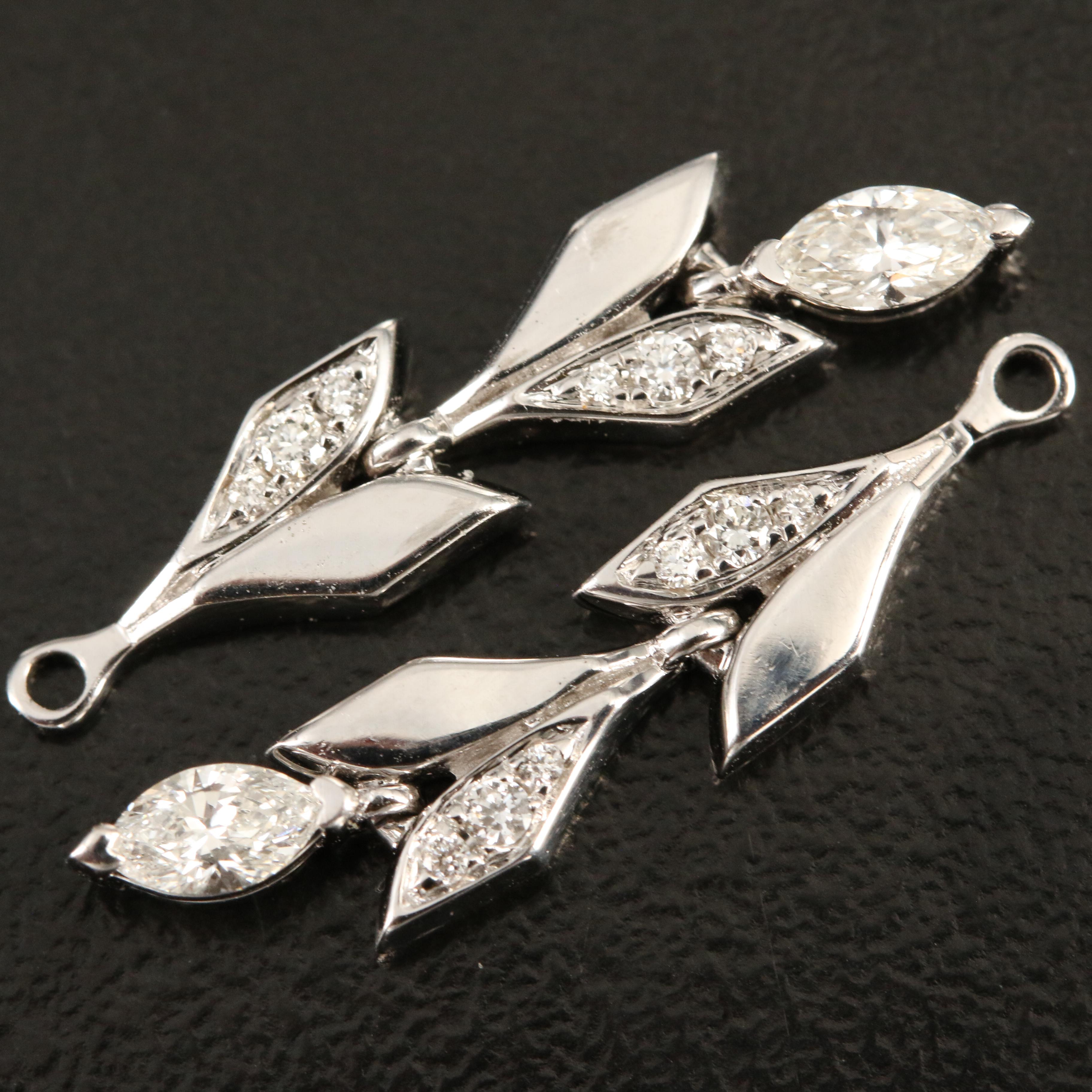 Tiffany & Co. 18K 0.58 CTW Diamond Stud Earrings with Foliate Enhancers