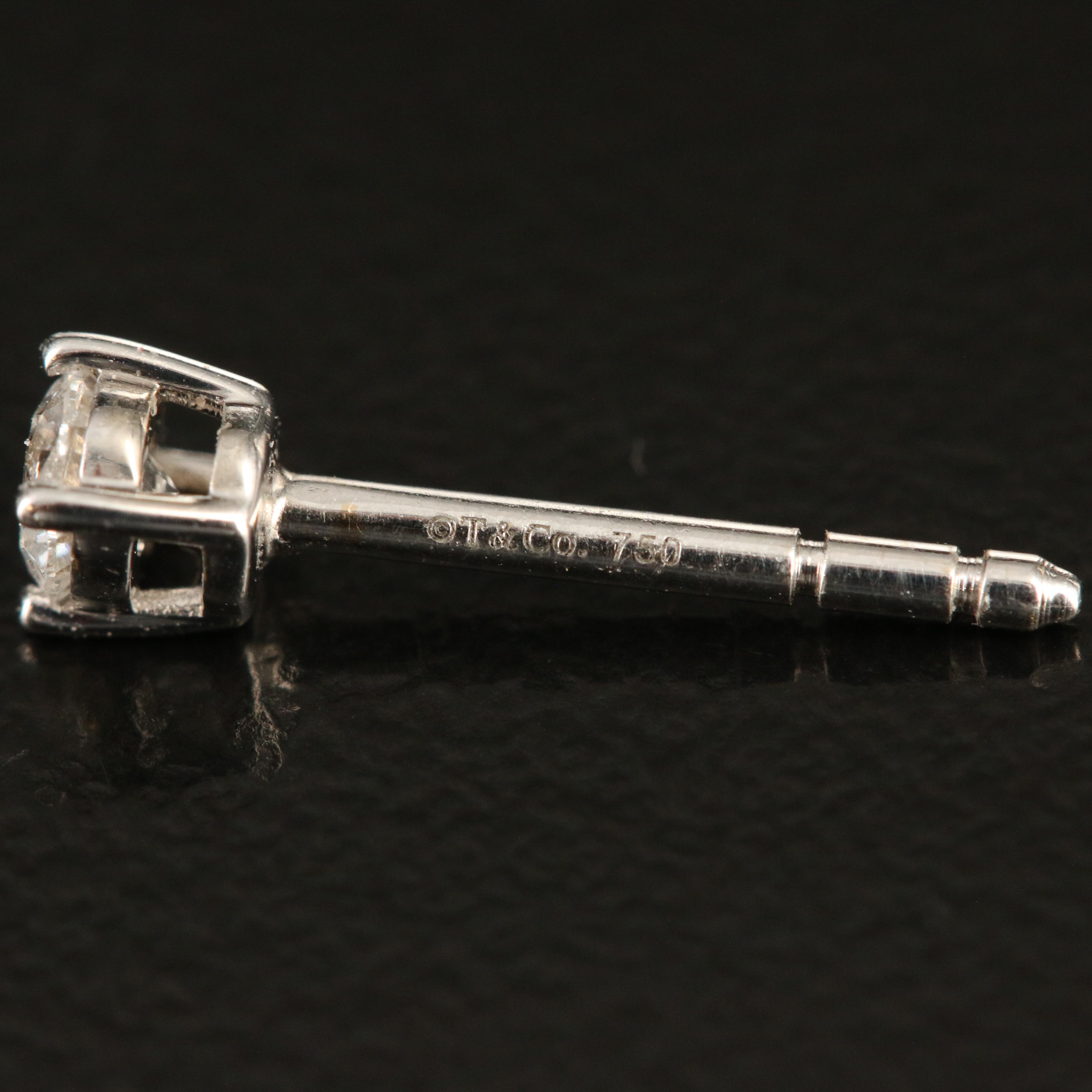 Tiffany & Co. 18K 0.58 CTW Diamond Stud Earrings with Foliate Enhancers