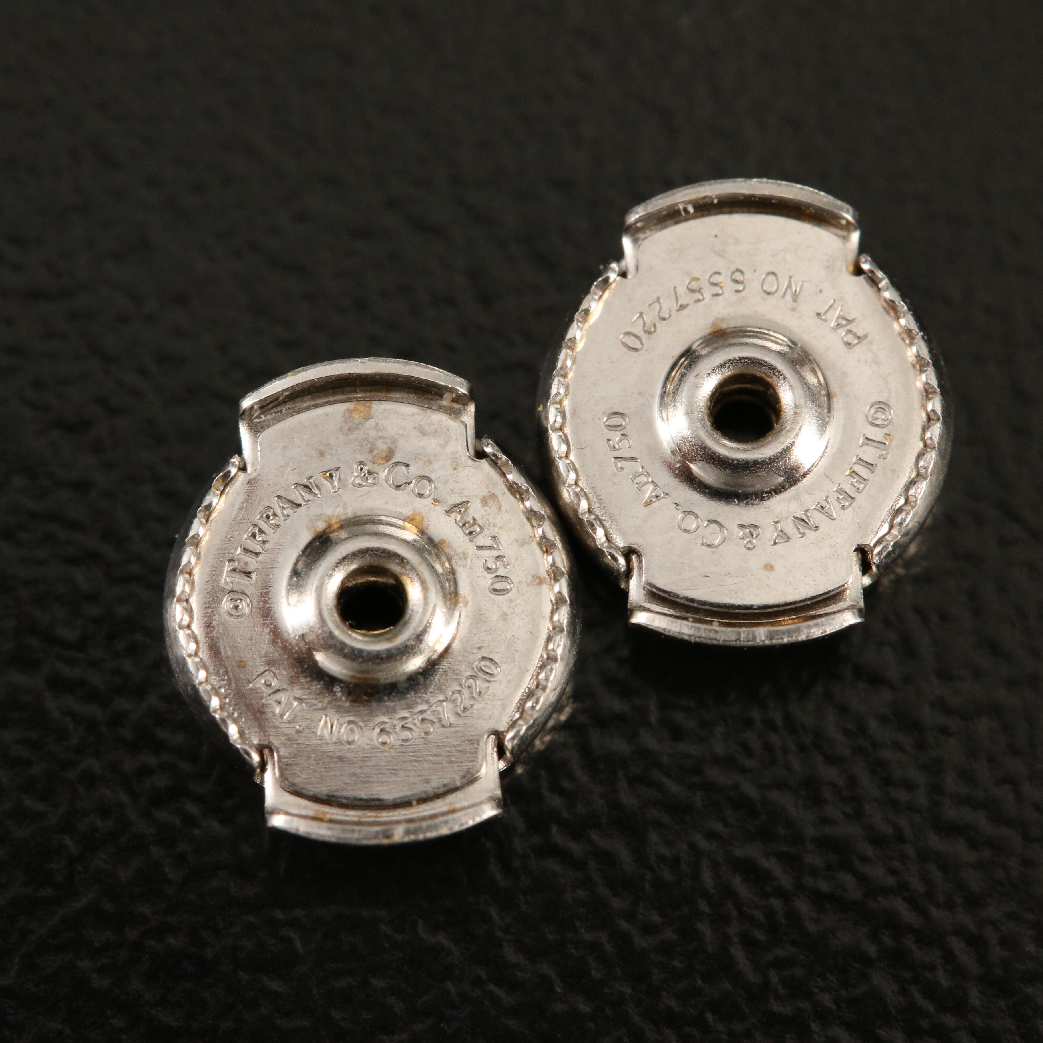 Tiffany & Co. 18K 0.58 CTW Diamond Stud Earrings with Foliate Enhancers