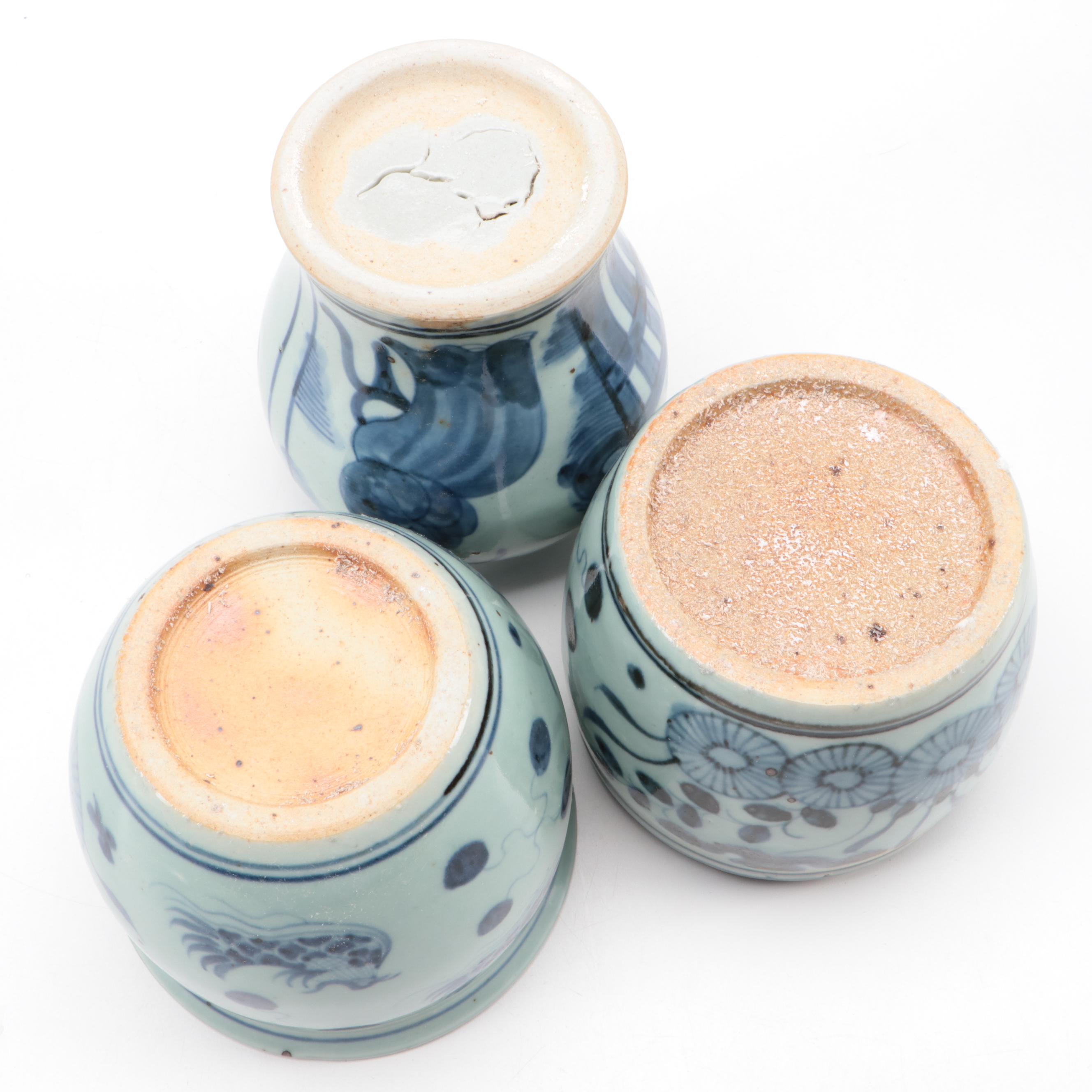 Chinese Blue and White Vase and Planters