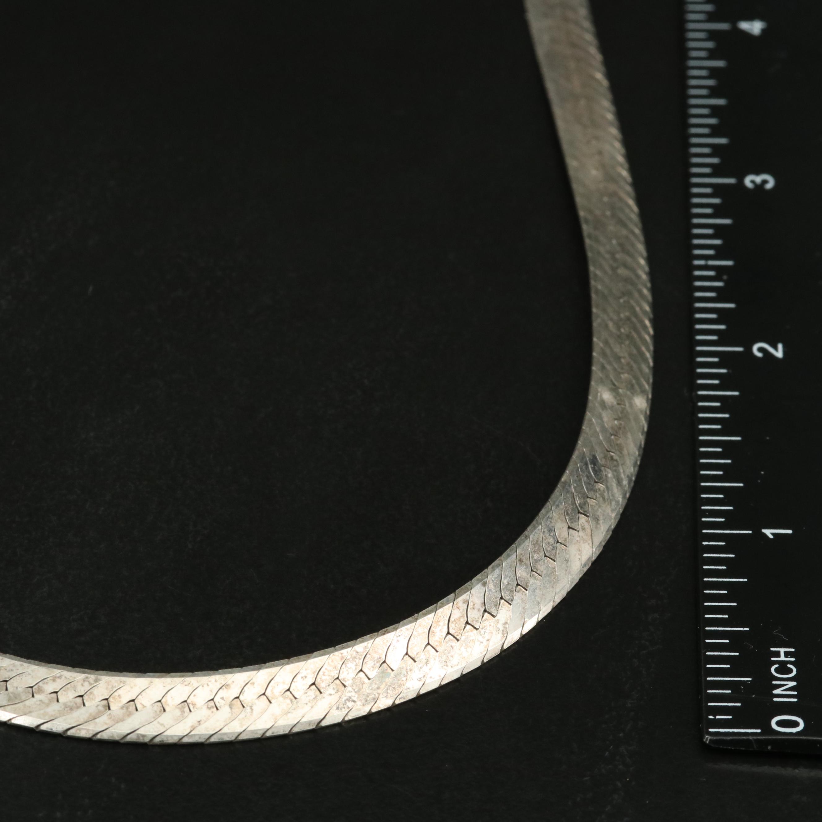 Italian Sterling Herringbone Necklace