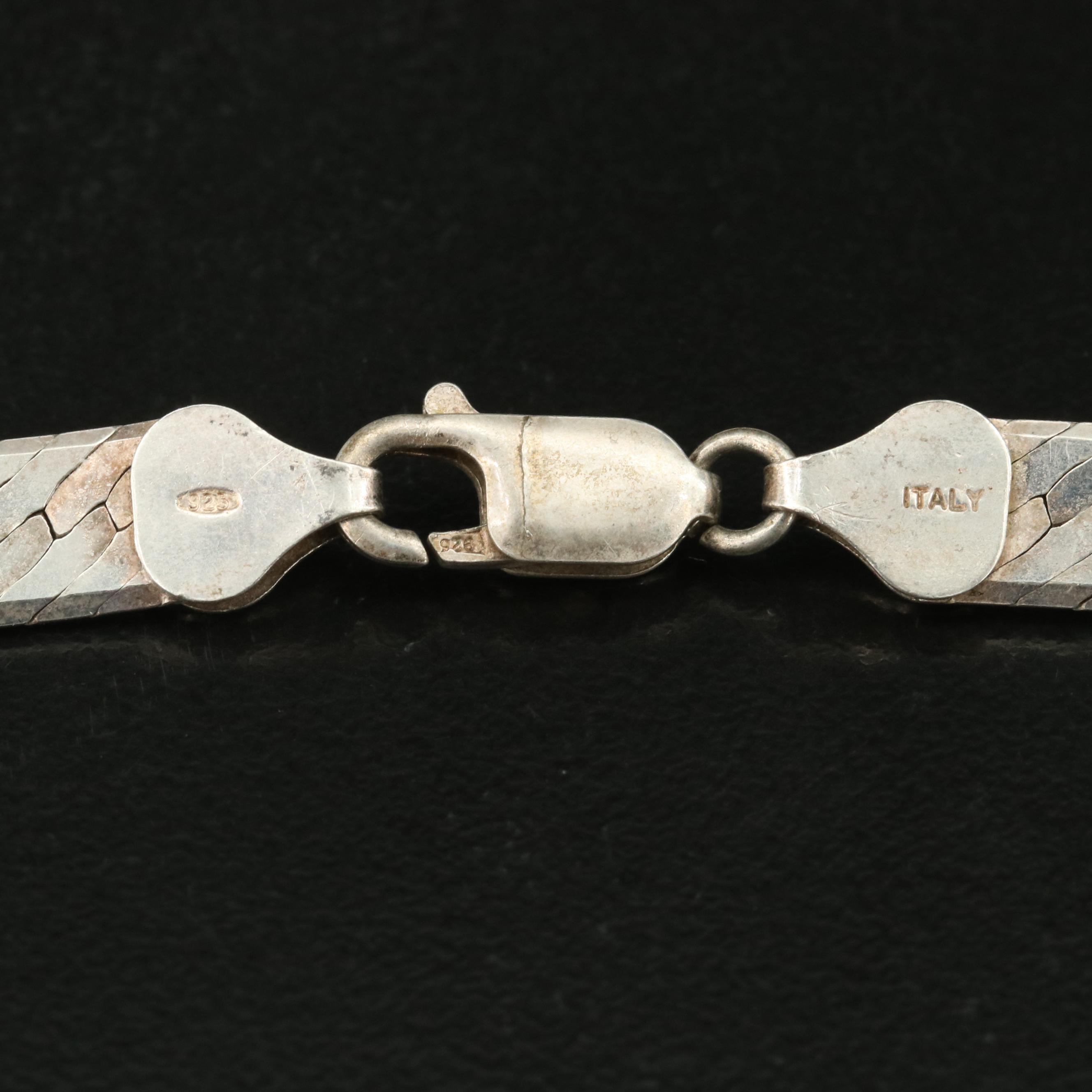 Italian Sterling Herringbone Necklace