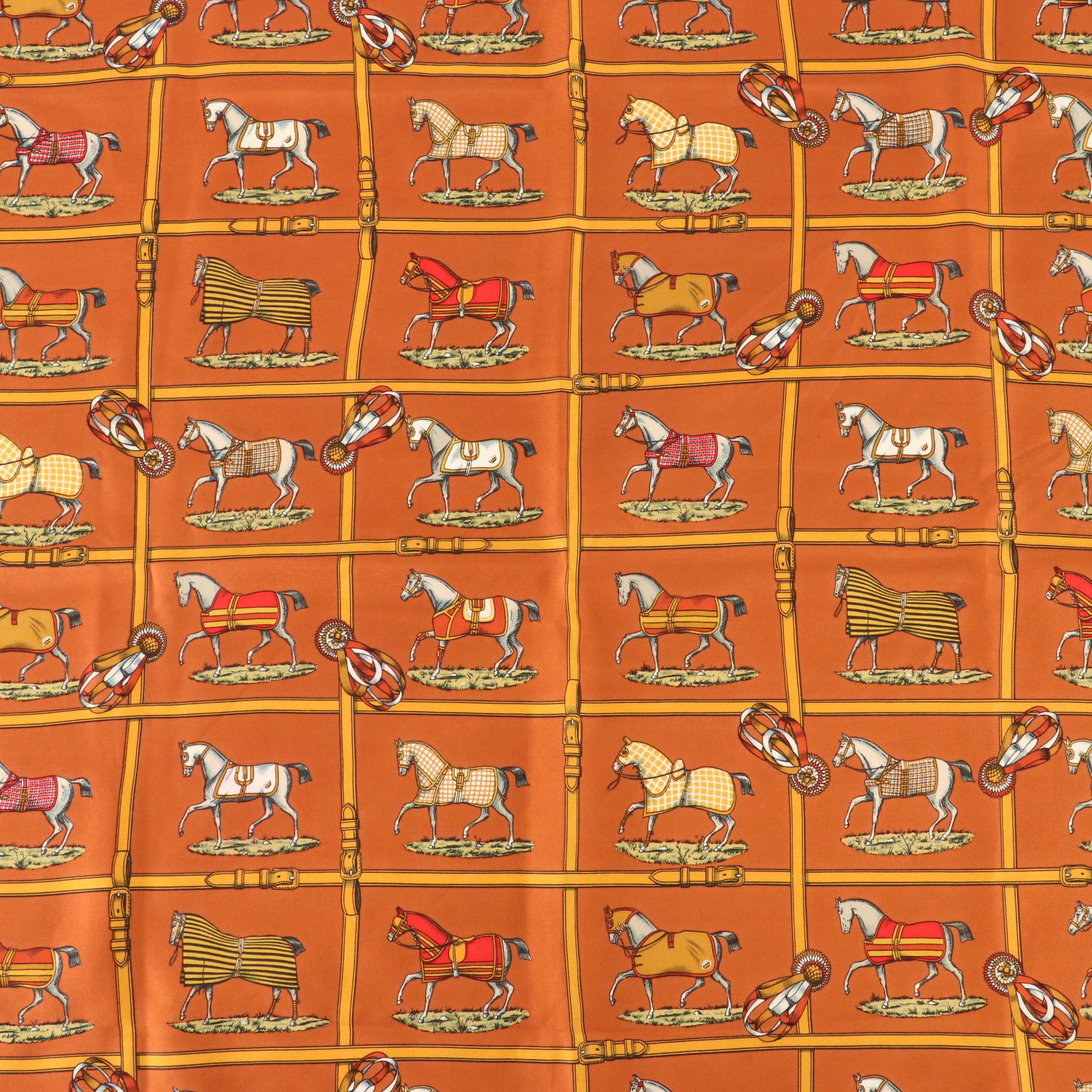 Hermès "Petits Chevaux" Scarf 80 in Silk Twill