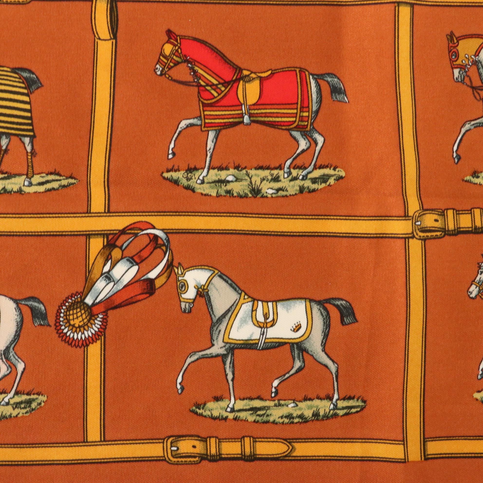 Hermès "Petits Chevaux" Scarf 80 in Silk Twill