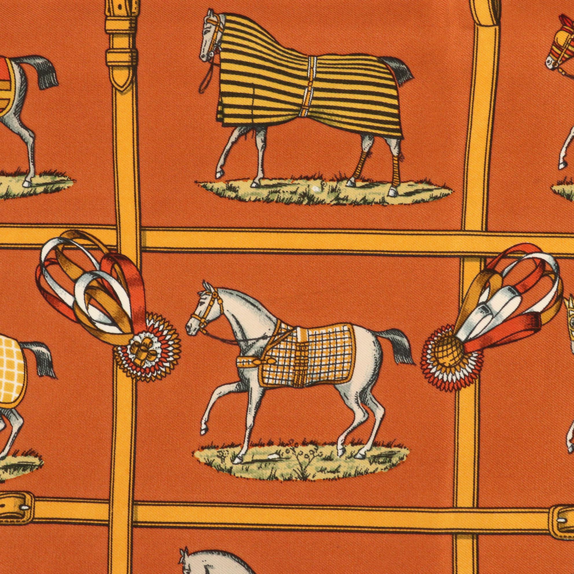 Hermès "Petits Chevaux" Scarf 80 in Silk Twill