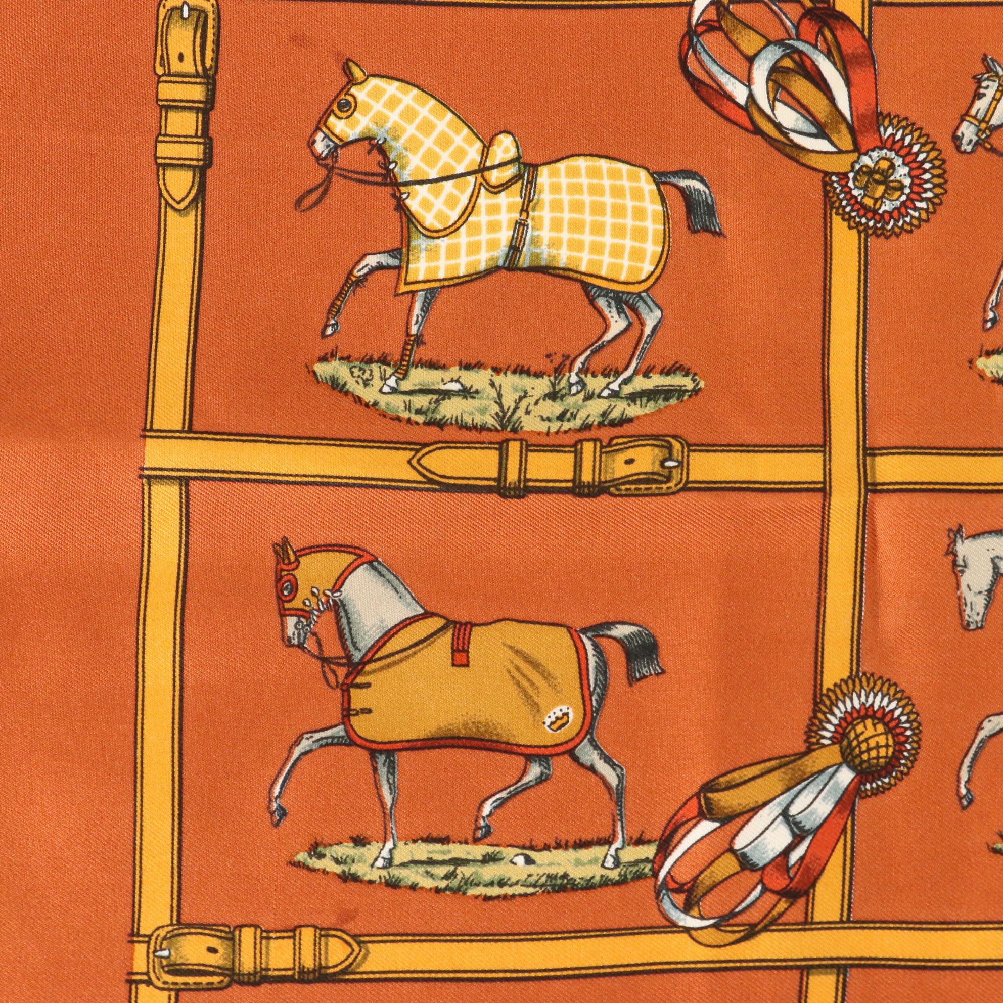 Hermès "Petits Chevaux" Scarf 80 in Silk Twill