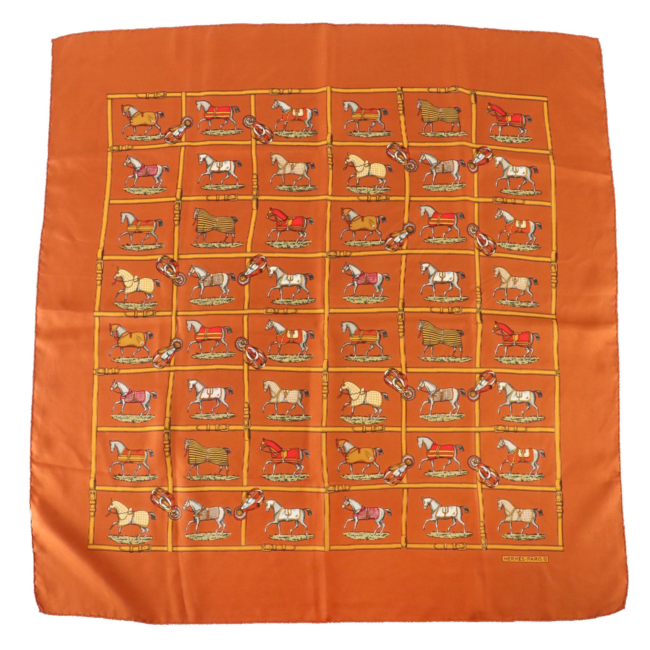 Hermès "Petits Chevaux" Scarf 80 in Silk Twill