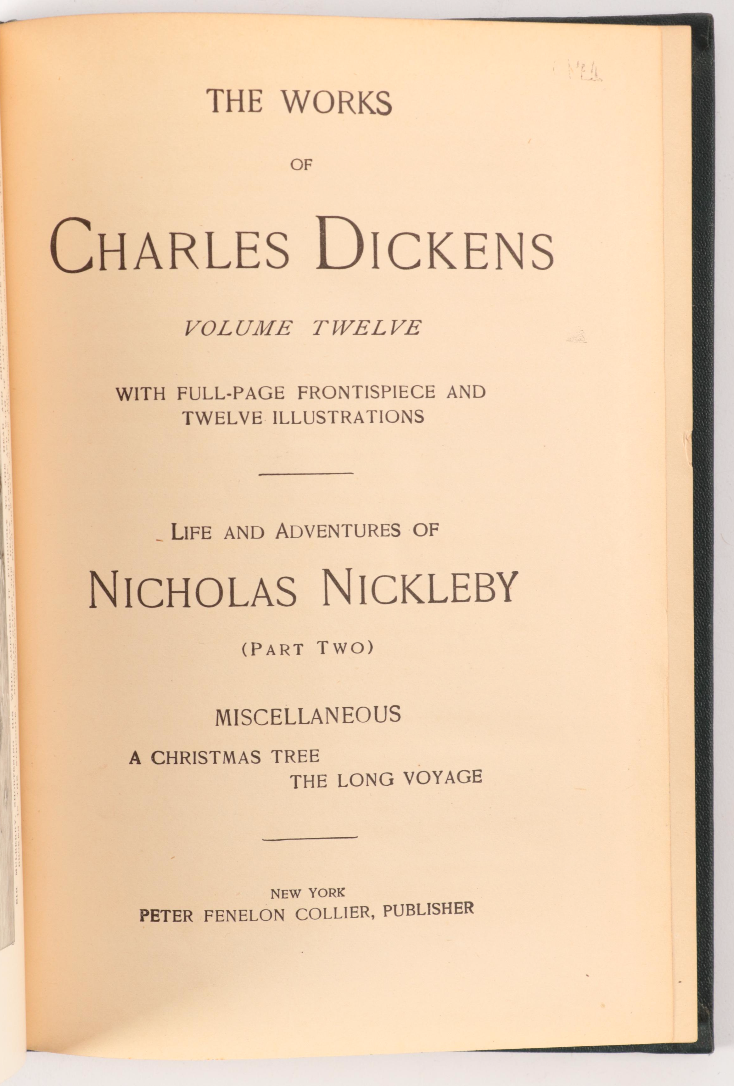 "The Works of Charles Dickens" Partial Set, Early 20th Century