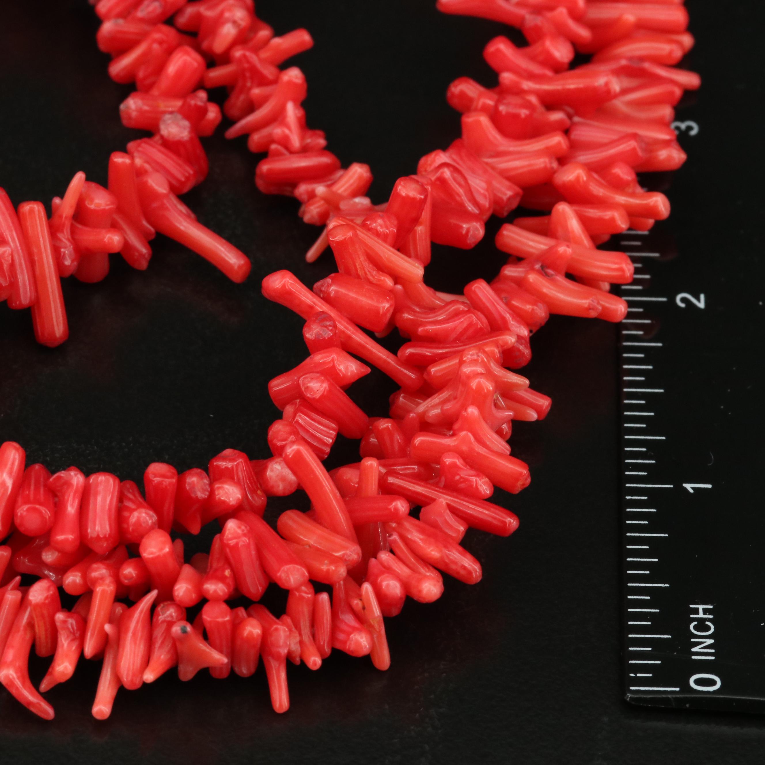 Sterling Coral Single and Triple Strand Necklaces and Bracelets