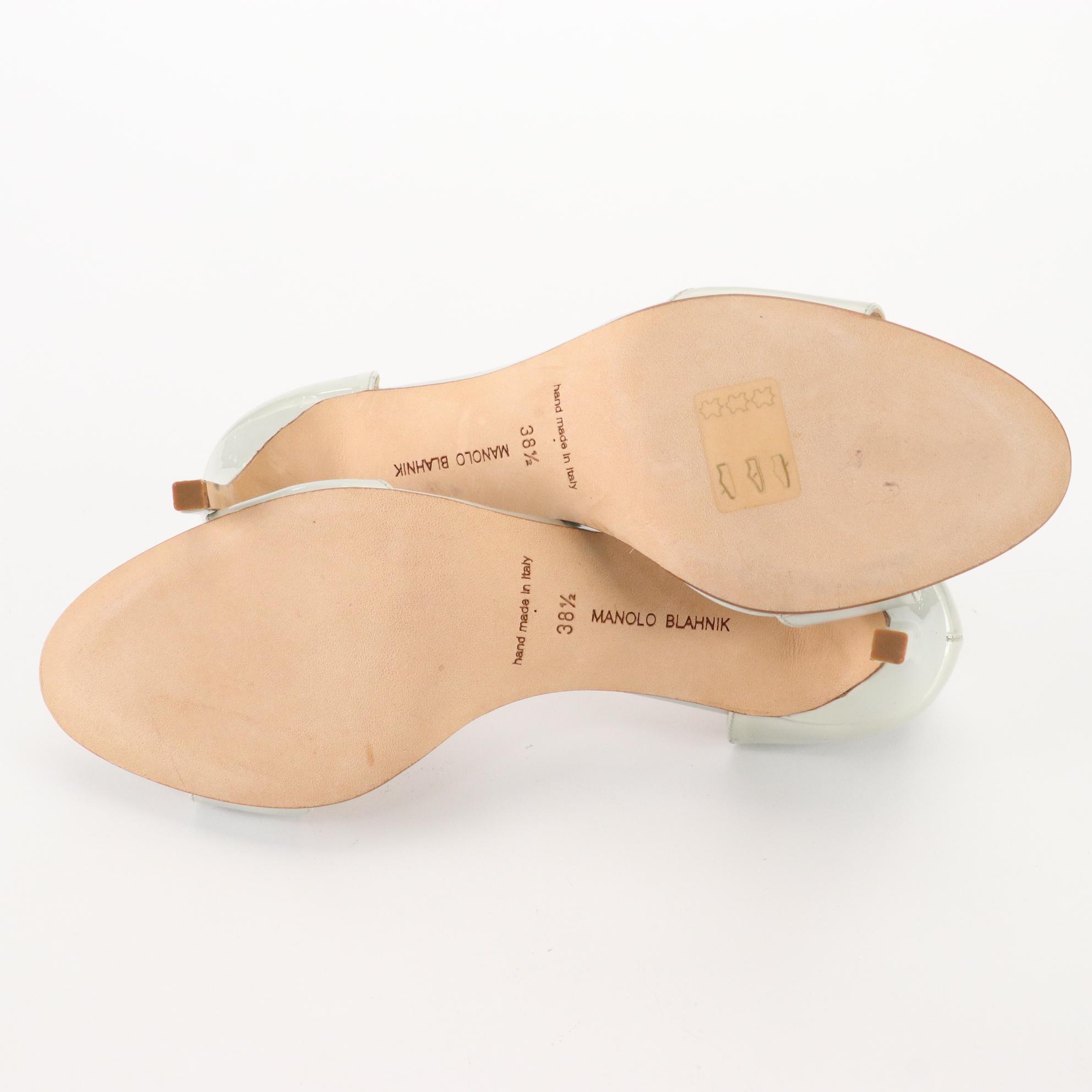 Manolo Blahnik Patent Leather Open Toe d'Orsay Heels