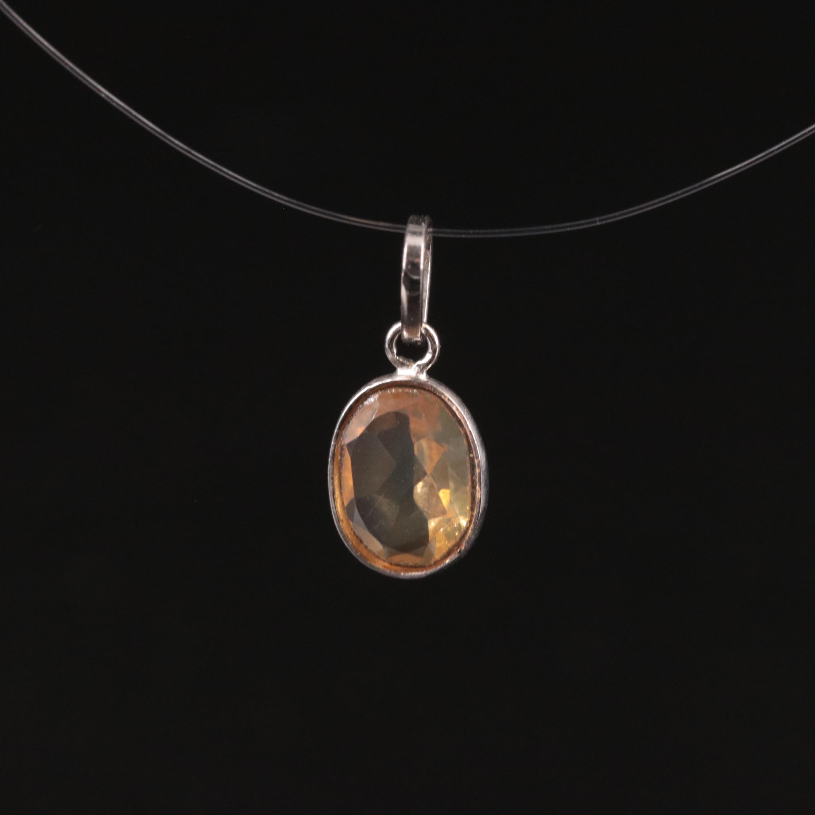14K Citrine Pendant
