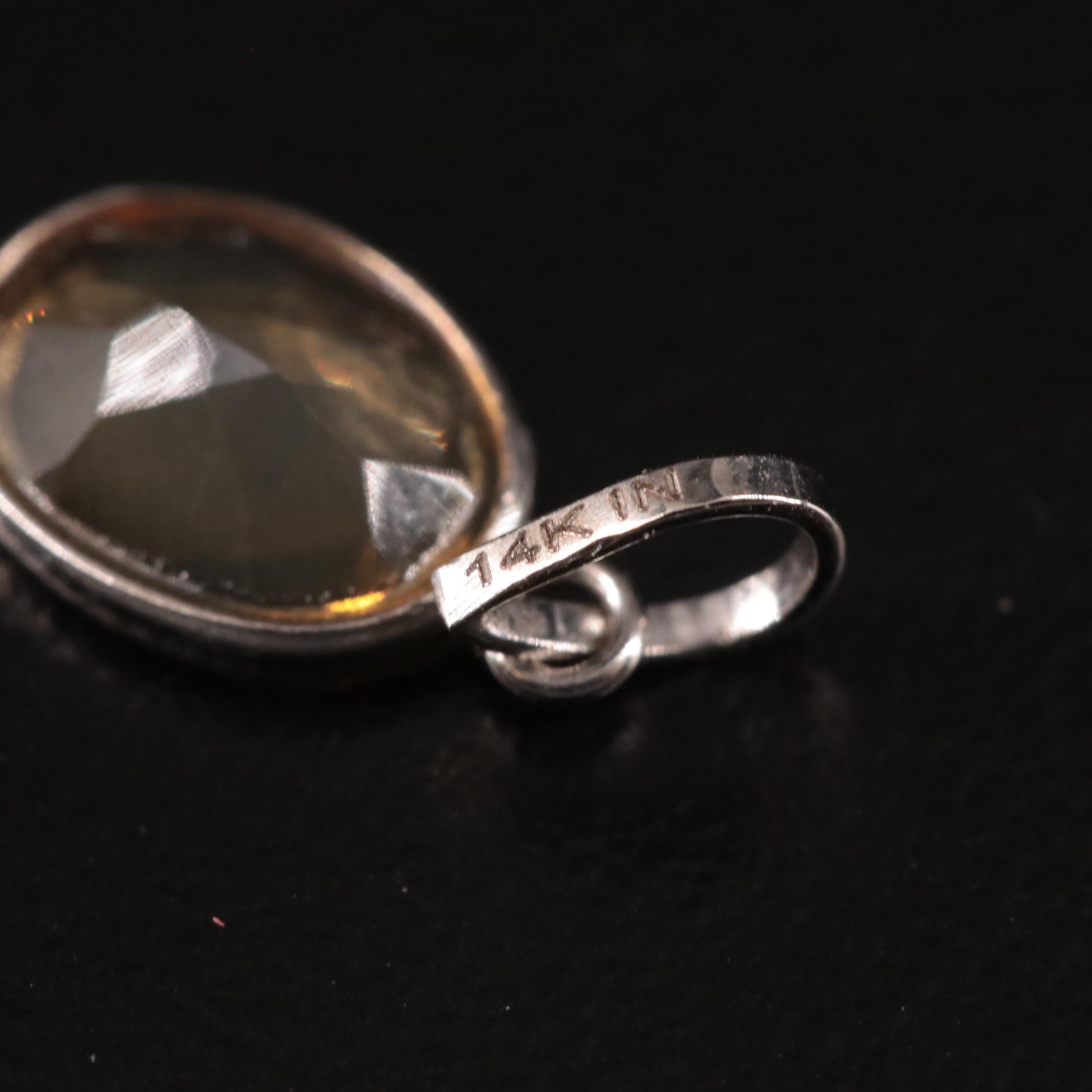 14K Citrine Pendant