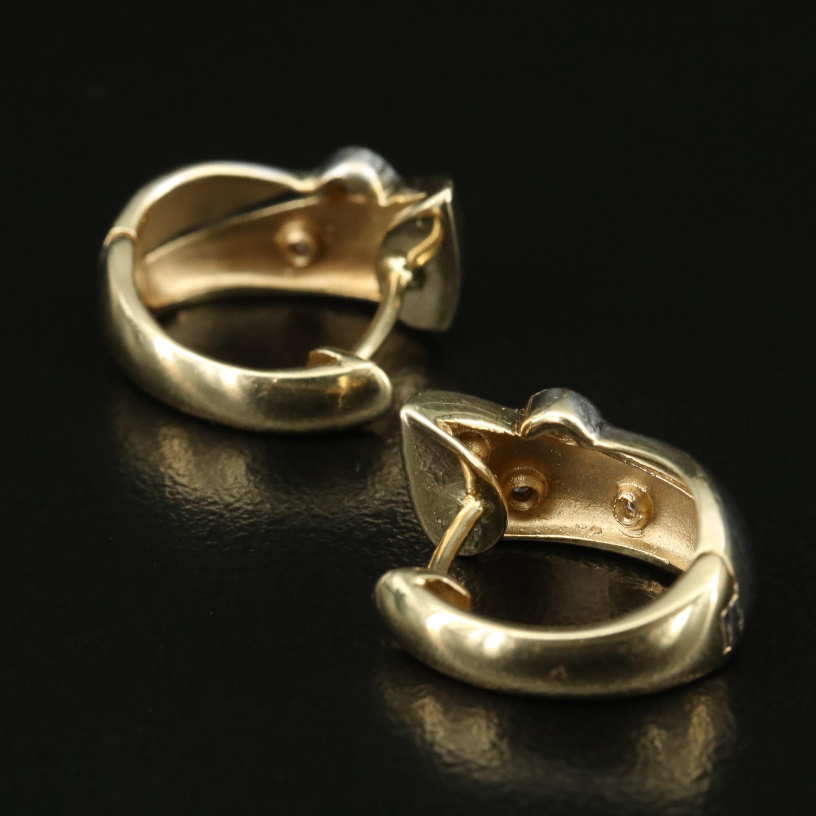 14K Two-Tone 0.10 CTW Diamond Huggie Earrings