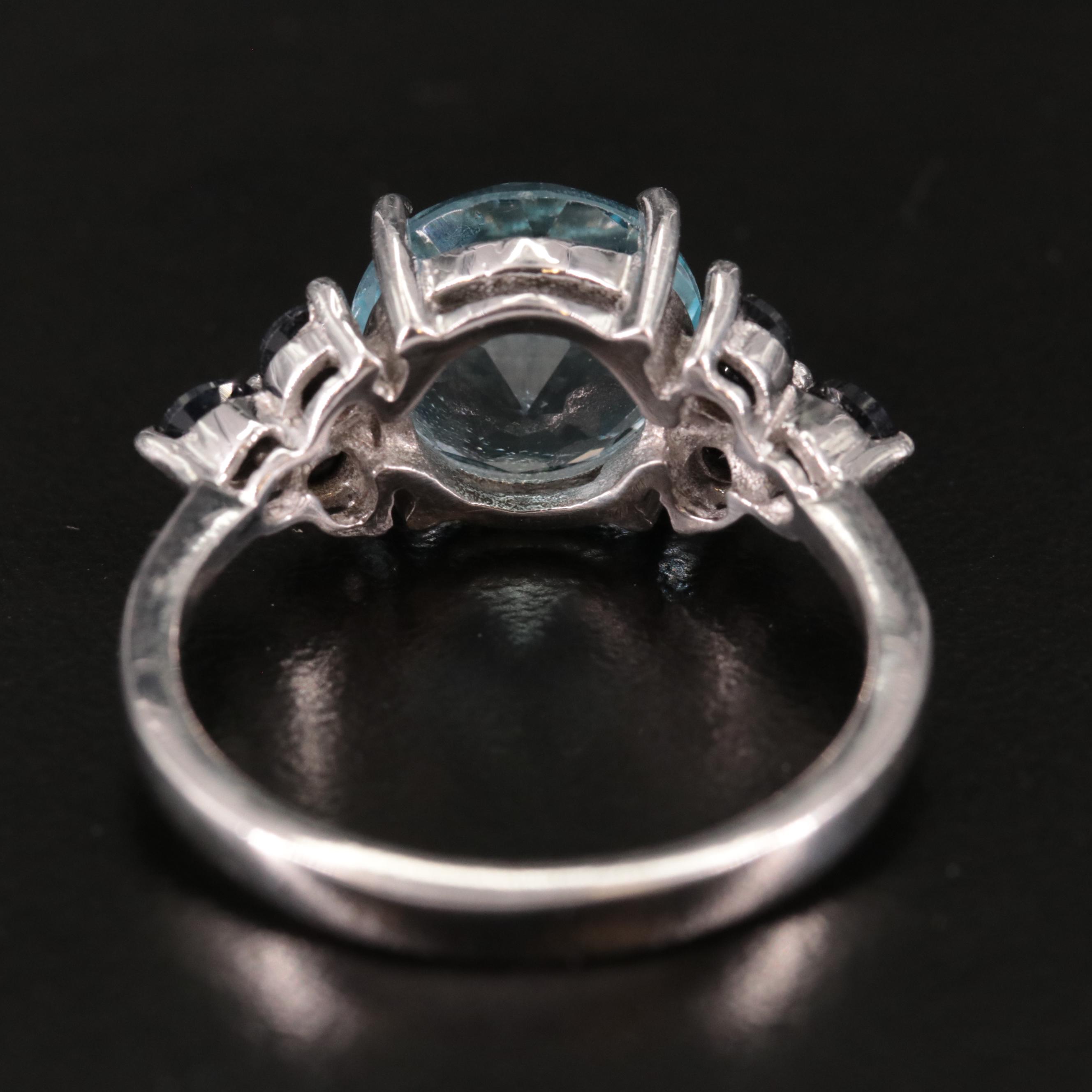Sterling Blue Topaz and Sapphire Ring