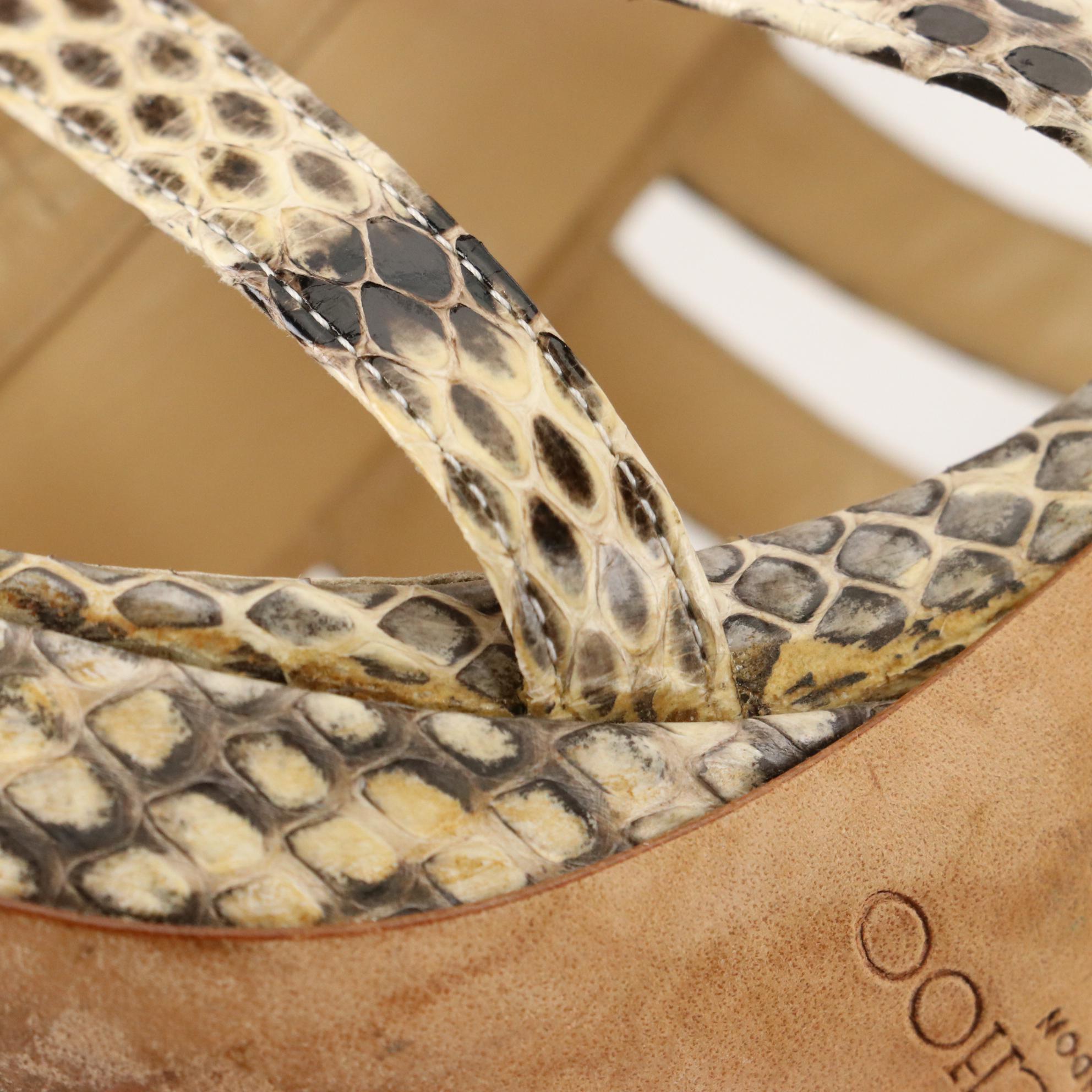 Jimmy Choo Snakeskin Stiletto Cage Sandals