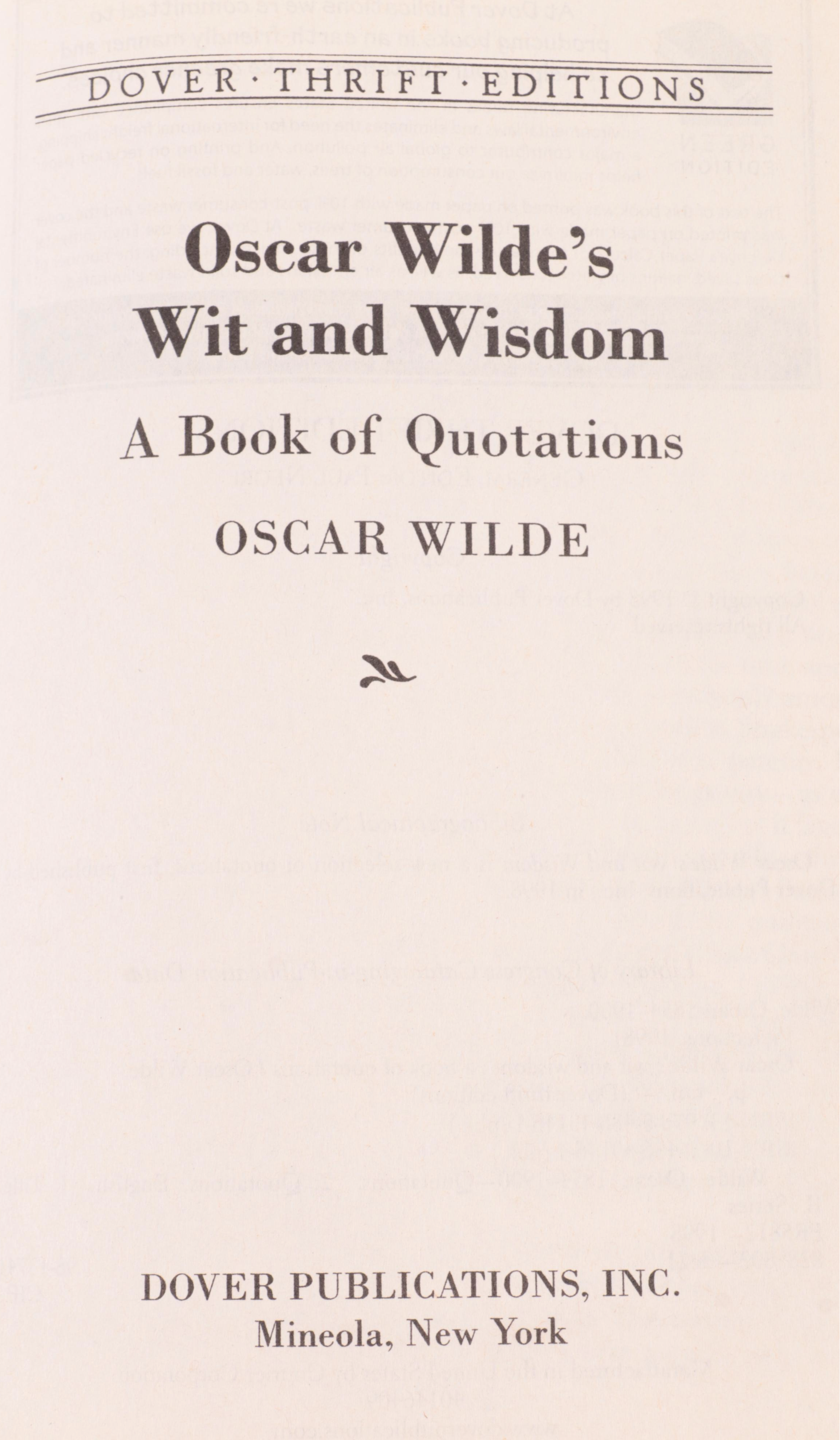 "Oscar Wilde" by Richard Ellmann with "De Profundis" and More by Oscar Wilde