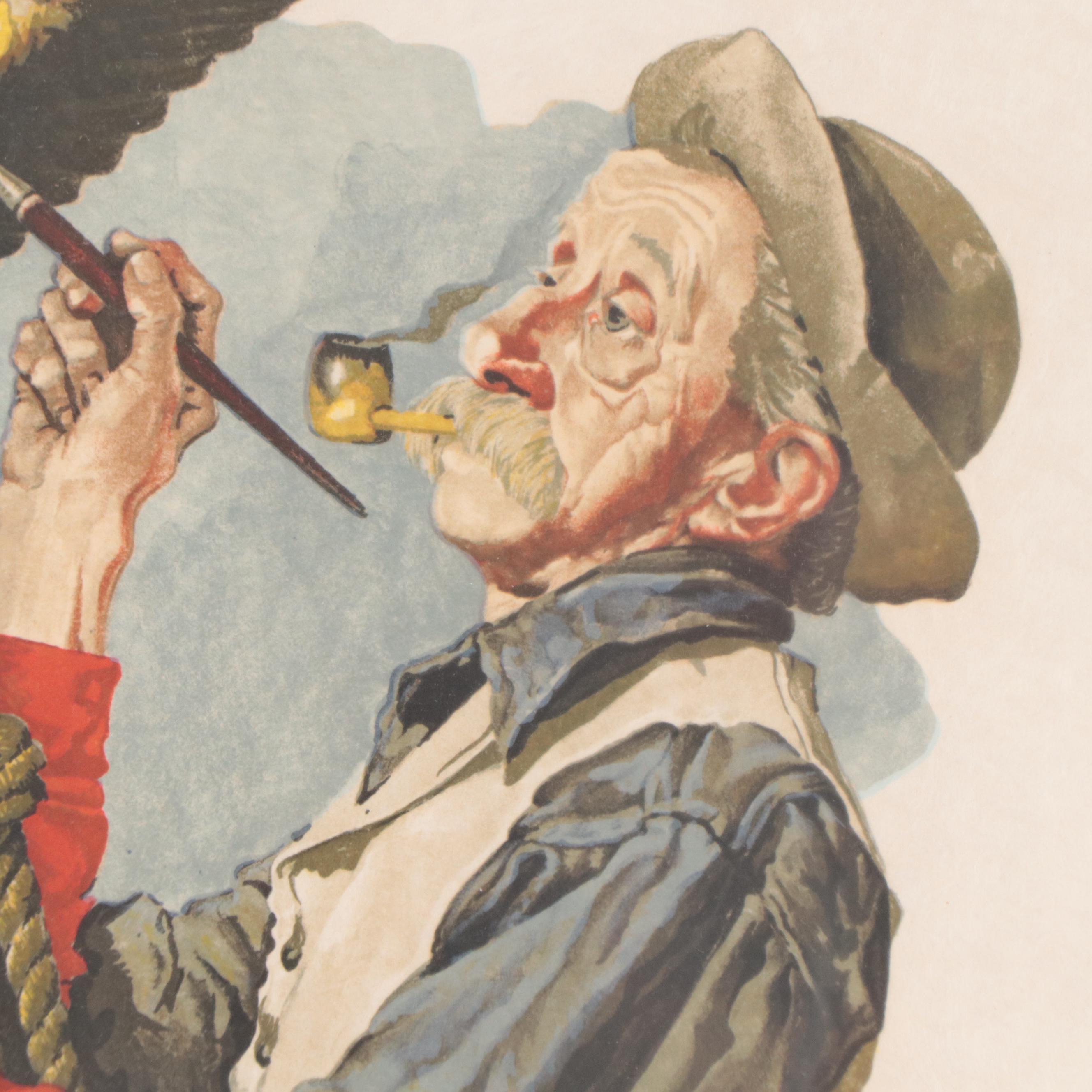 Norman Rockwell Color Lithograph "Gliding The Eagle," 1976