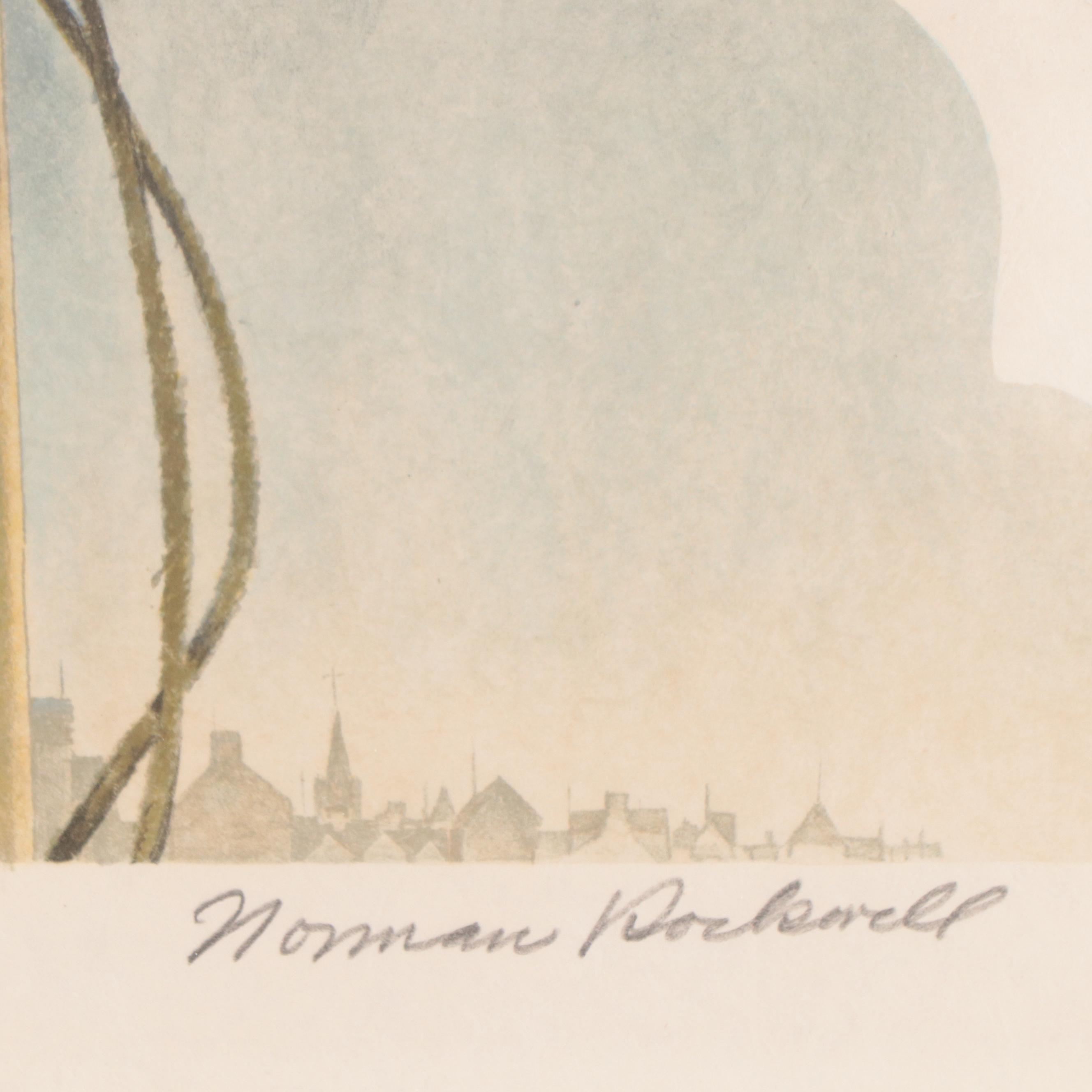 Norman Rockwell Color Lithograph "Gliding The Eagle," 1976