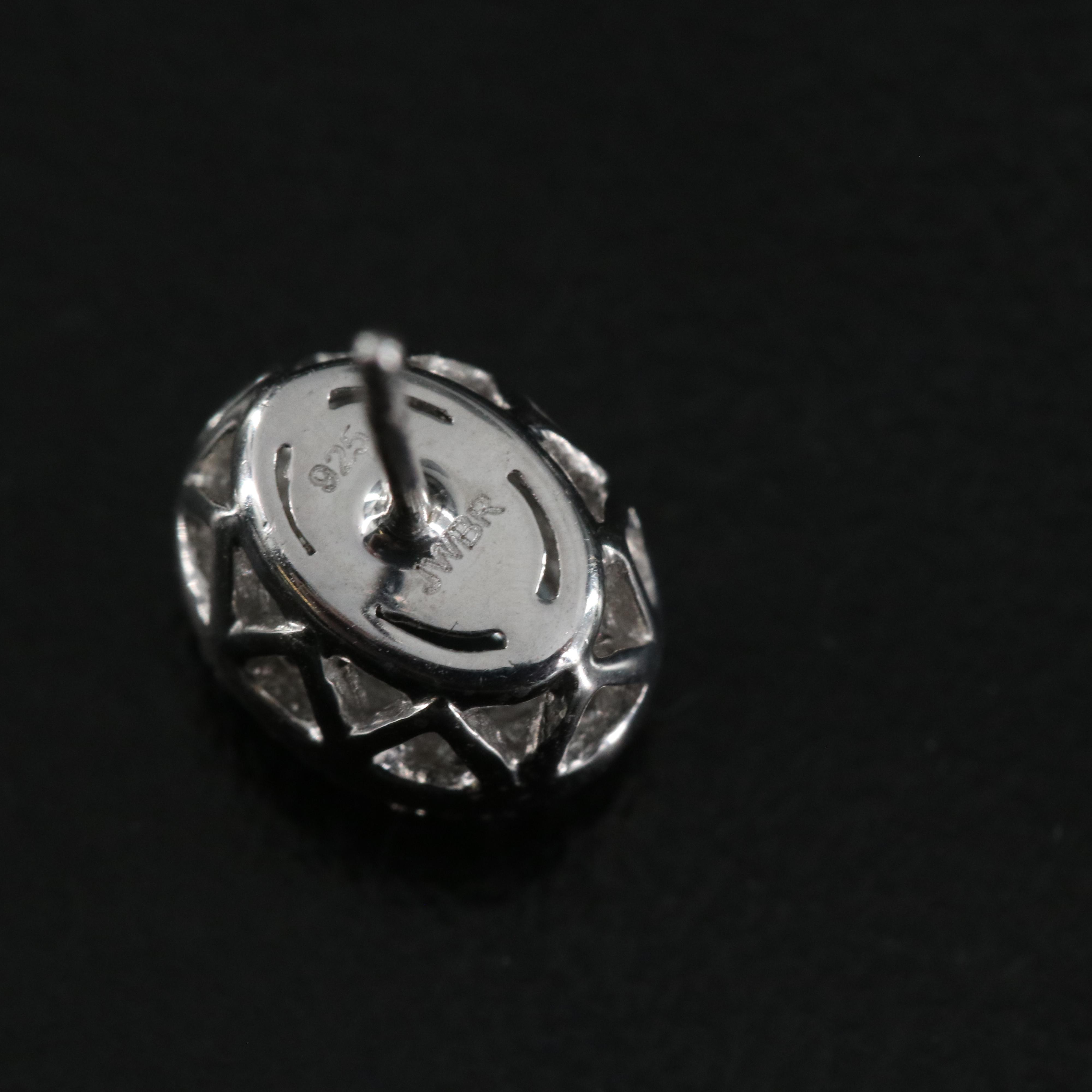 Sterling Sky Blue Topaz and White Sapphire Stud Earrings