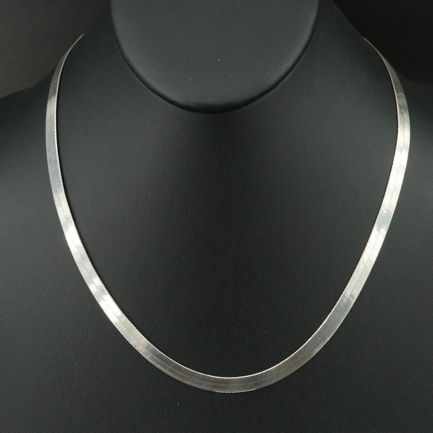 Italian Danecraft Sterling Herringbone Necklace