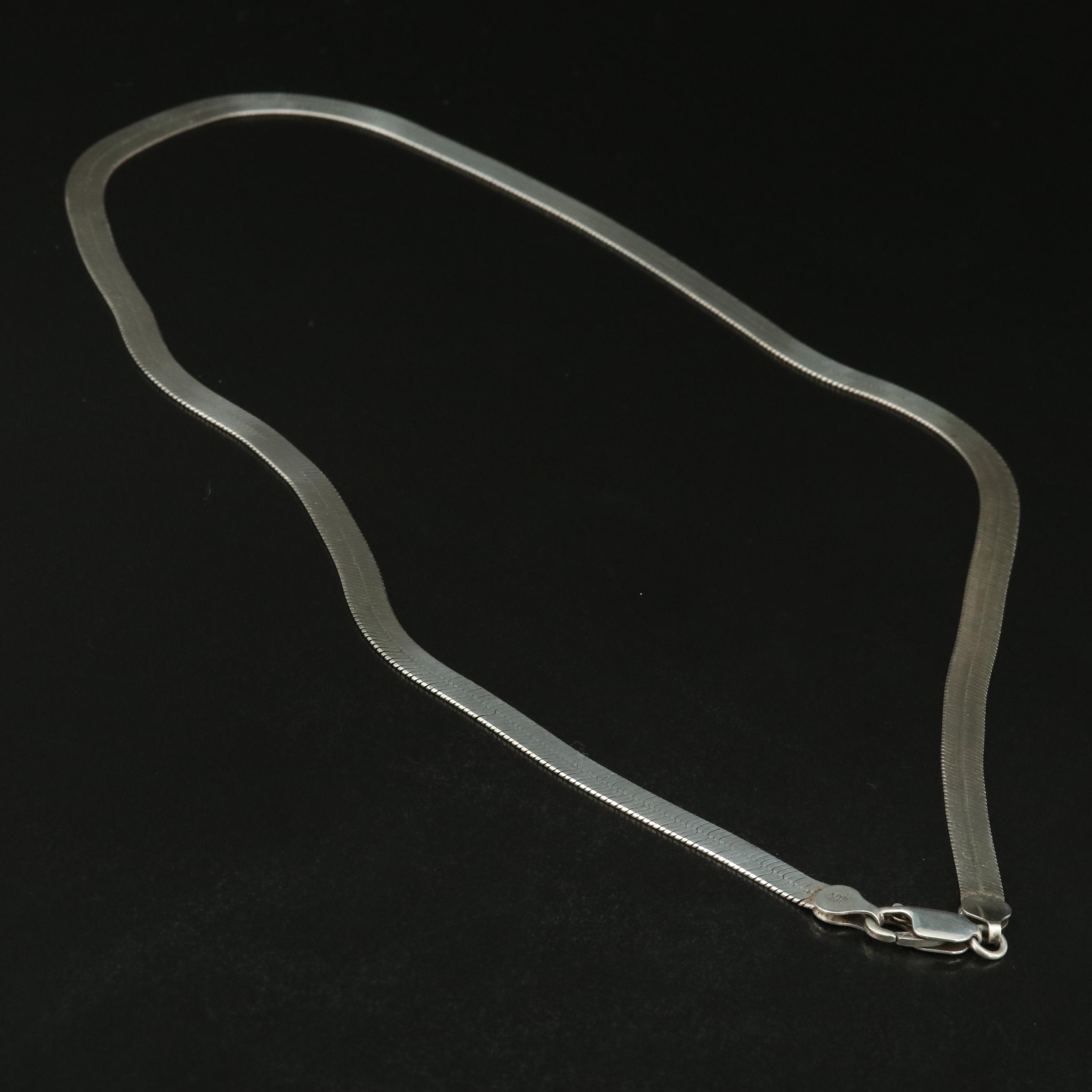 Italian Danecraft Sterling Herringbone Necklace