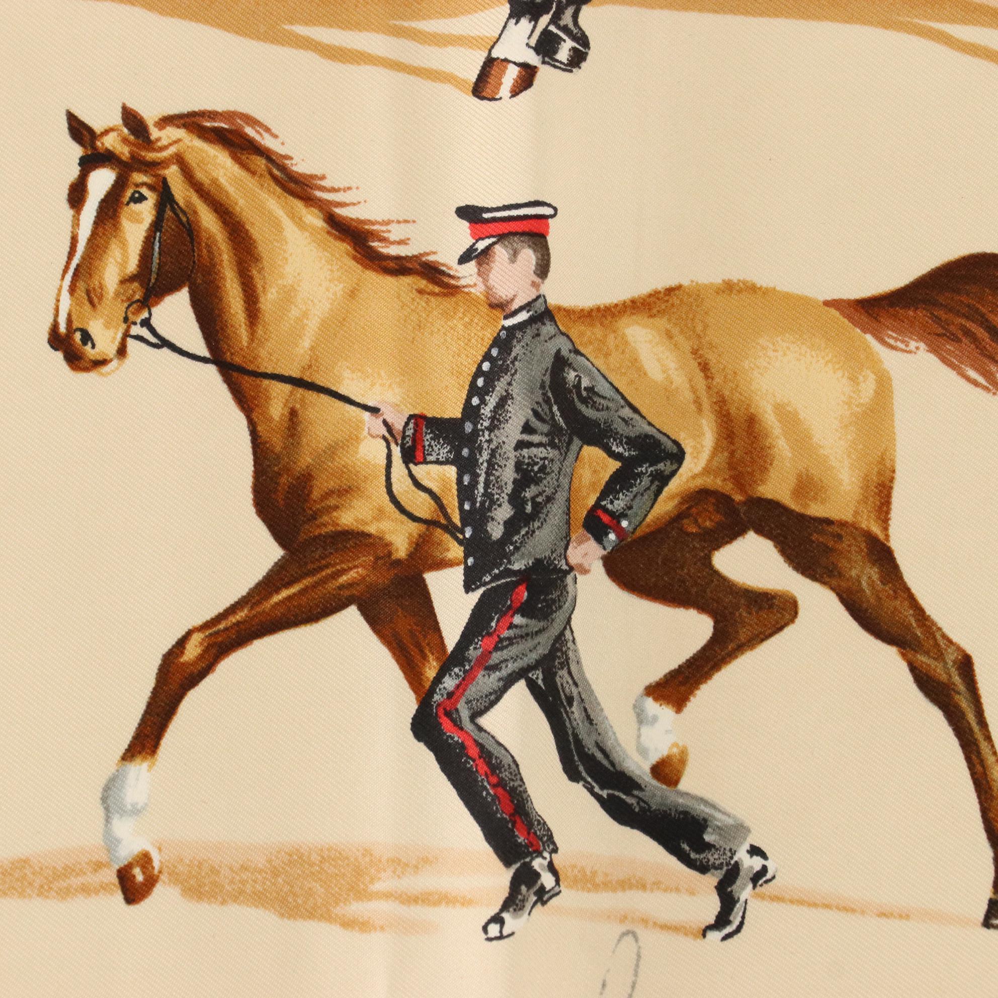 Hermès "Les Haras Nationaux" Silk Twill Scarf