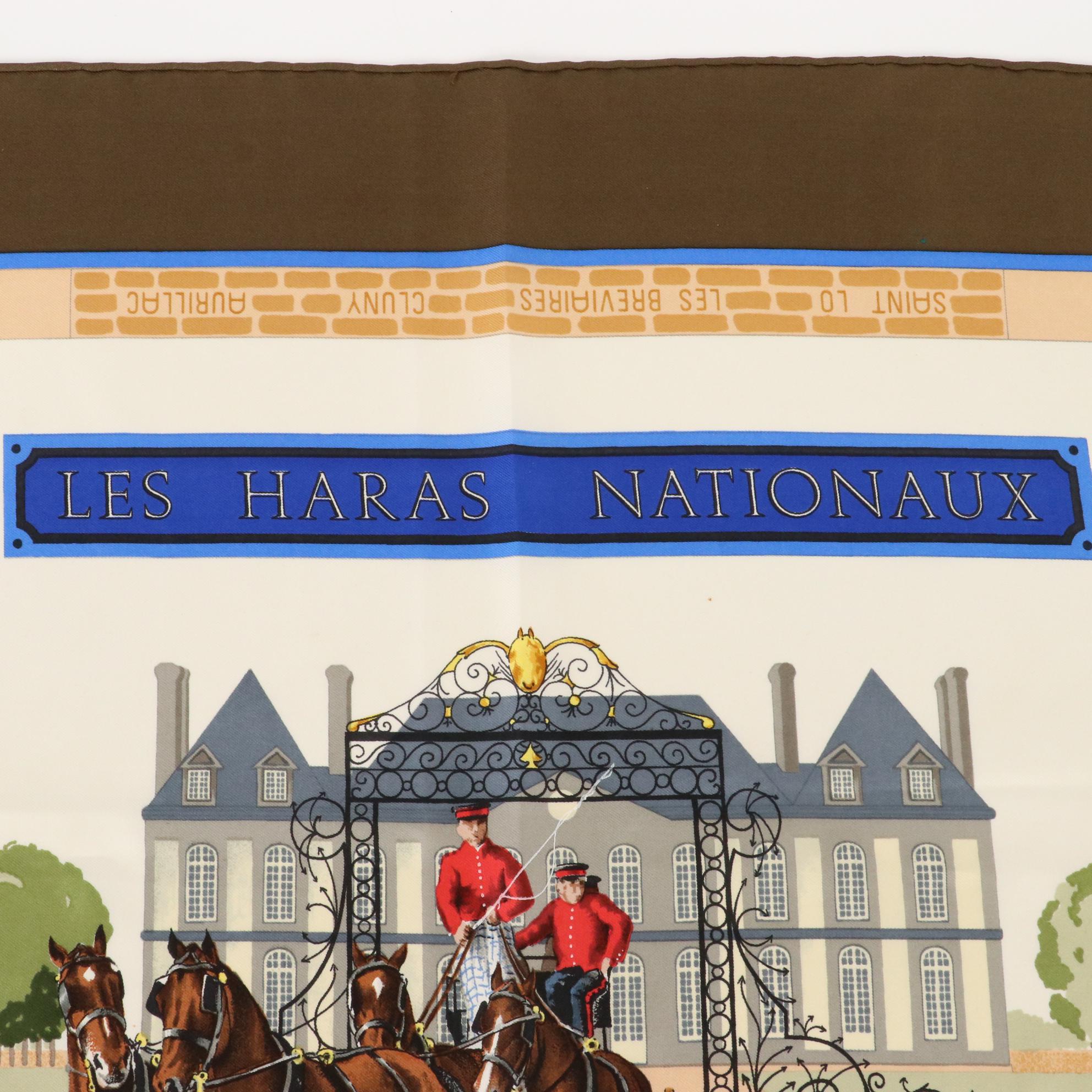 Hermès "Les Haras Nationaux" Silk Twill Scarf