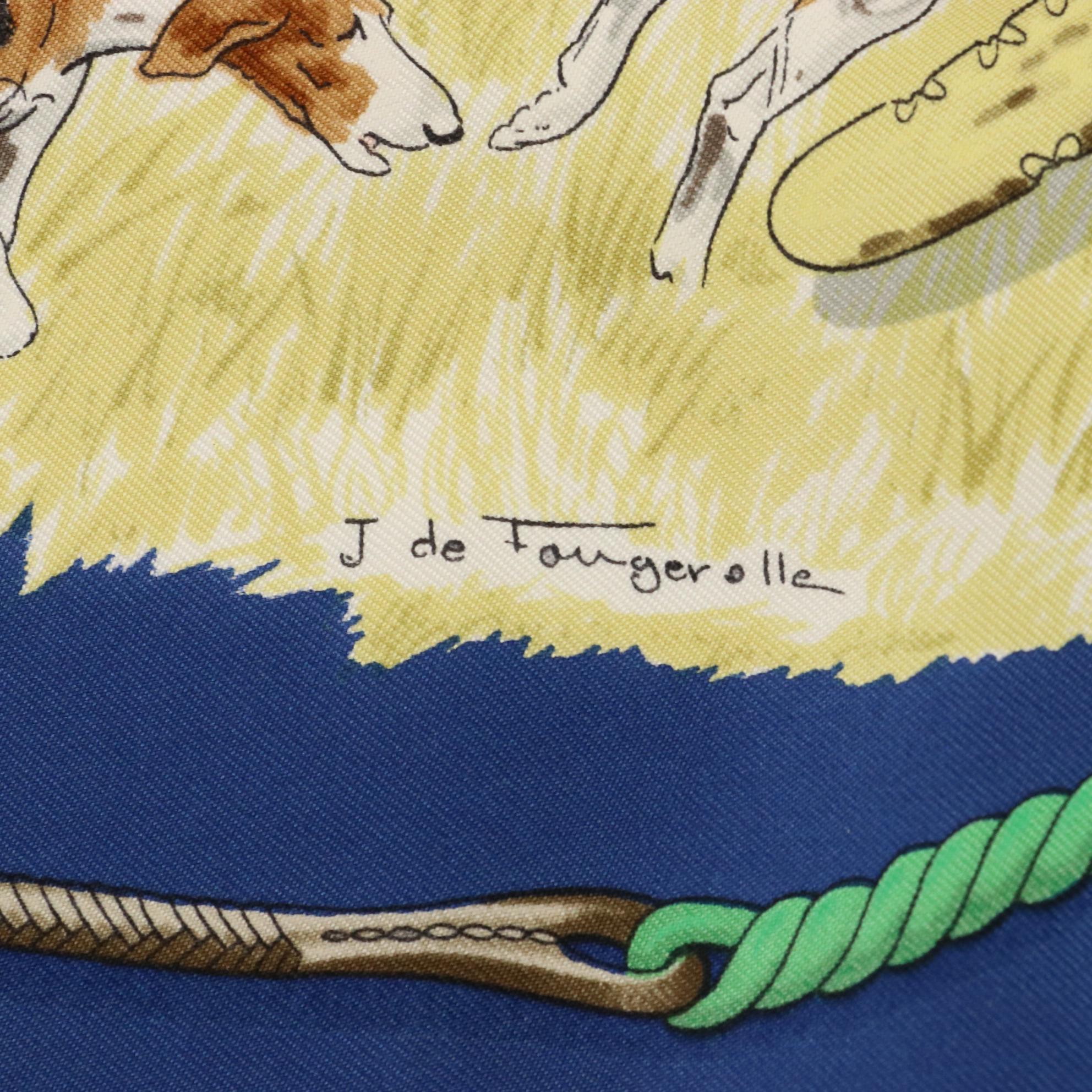 Hermès "Le Laisser Courre"  Scarf 90 in Silk Twill