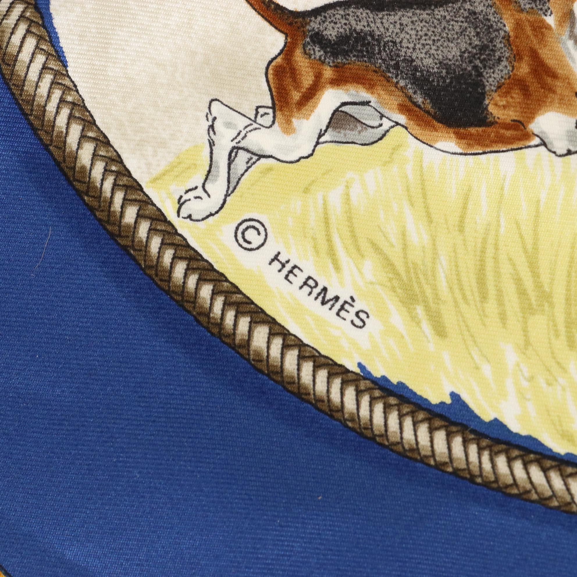 Hermès "Le Laisser Courre"  Scarf 90 in Silk Twill