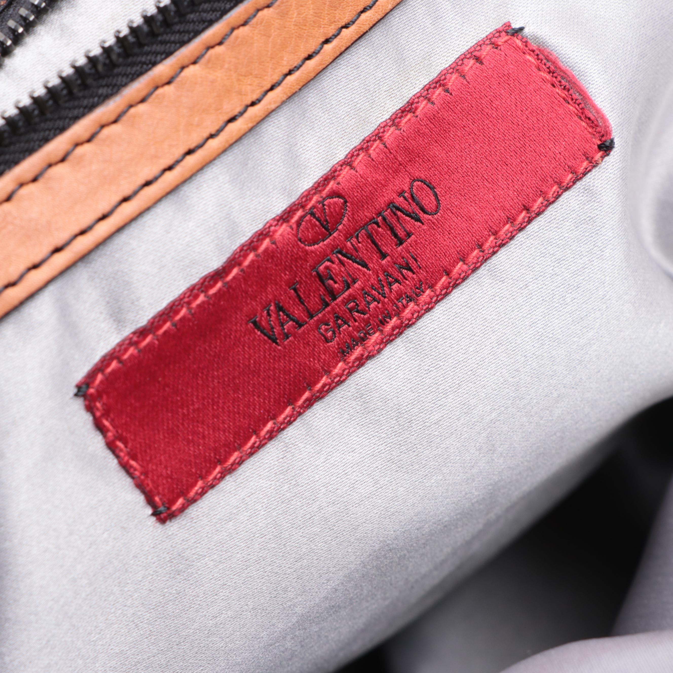 Valentino Allure Ruffled Frame Bag in Brown Perforated Scalloped Leather