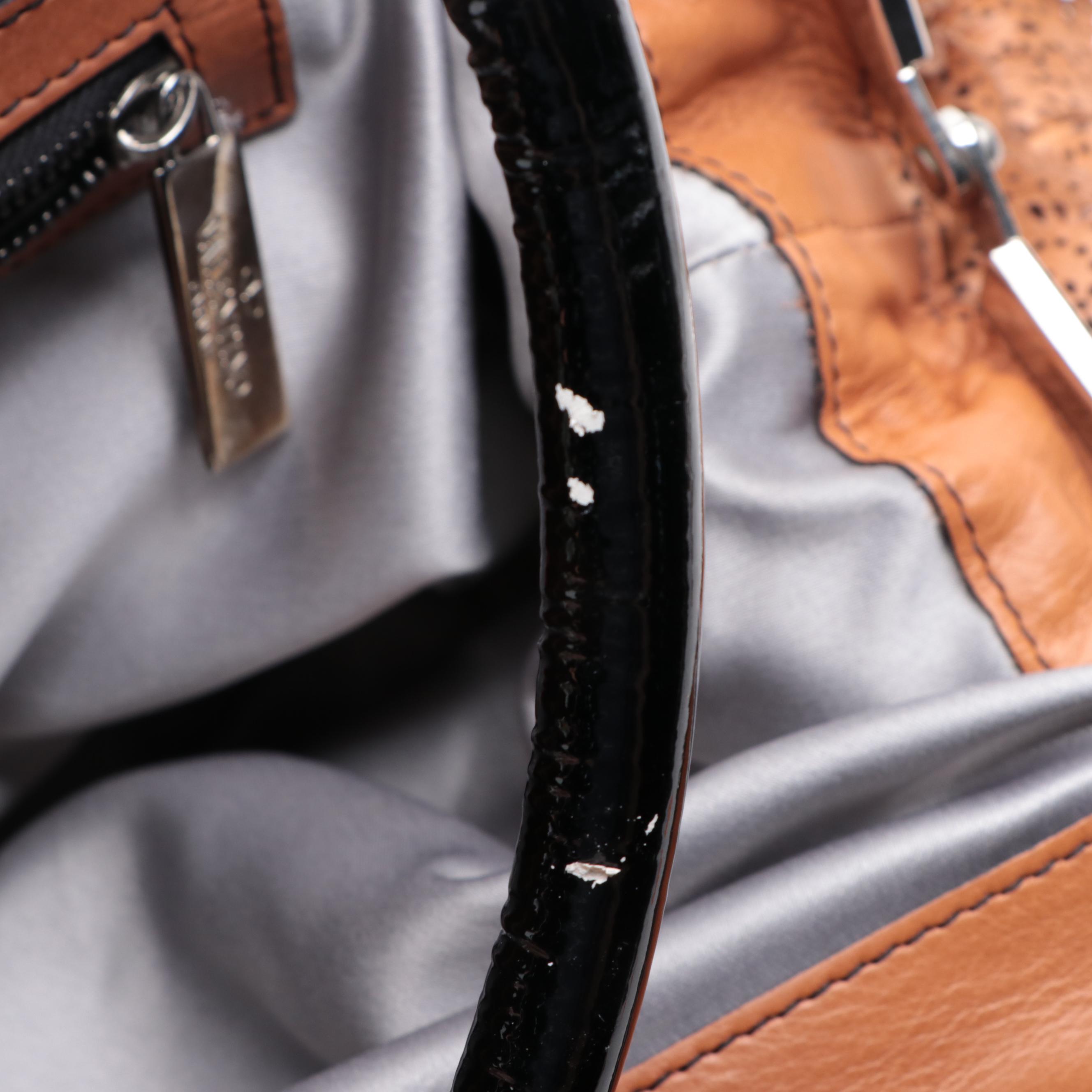 Valentino Allure Ruffled Frame Bag in Brown Perforated Scalloped Leather